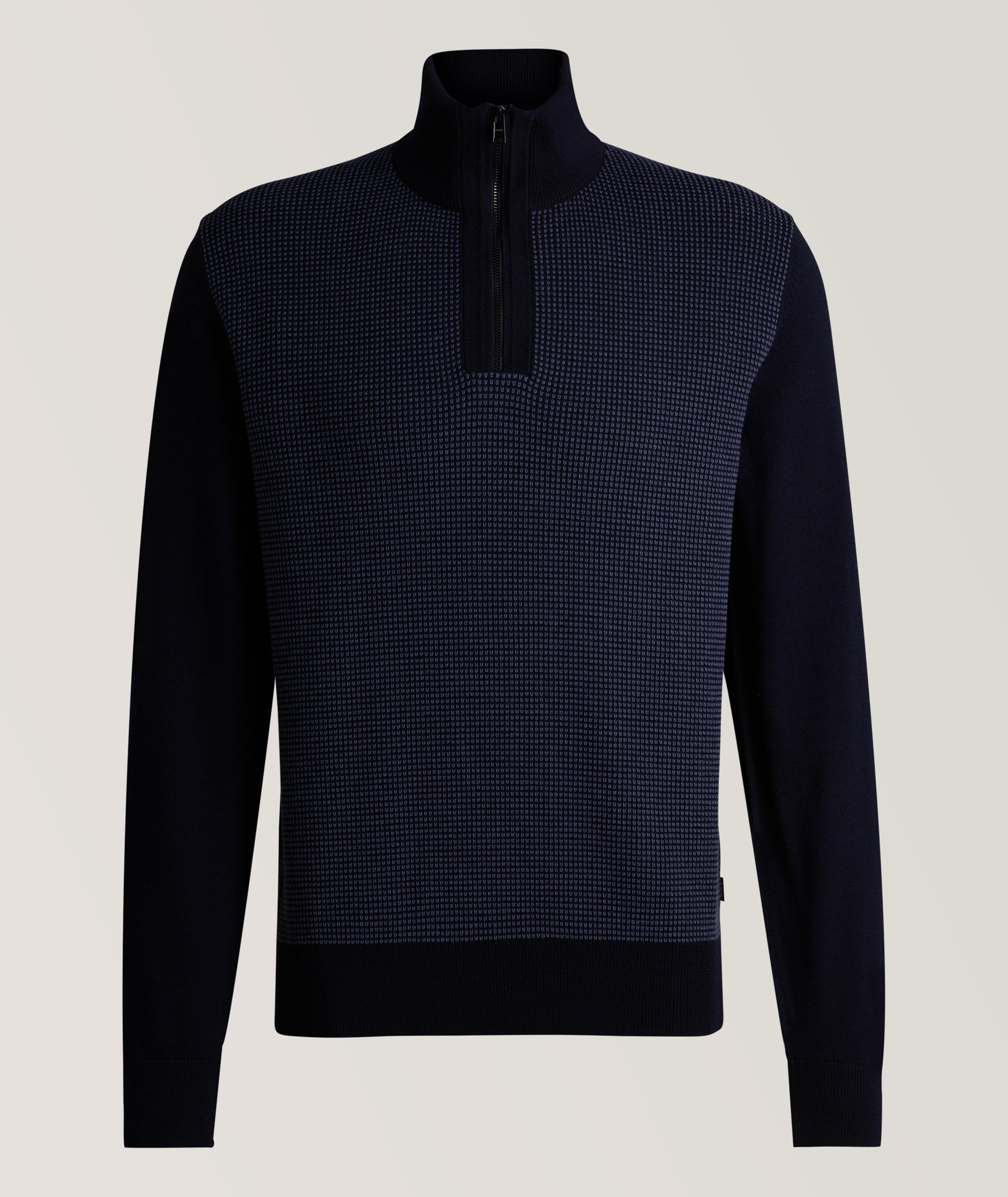 BLACK HERITAGE Collection Virgin Wool Quarter-Zip Sweater image 0
