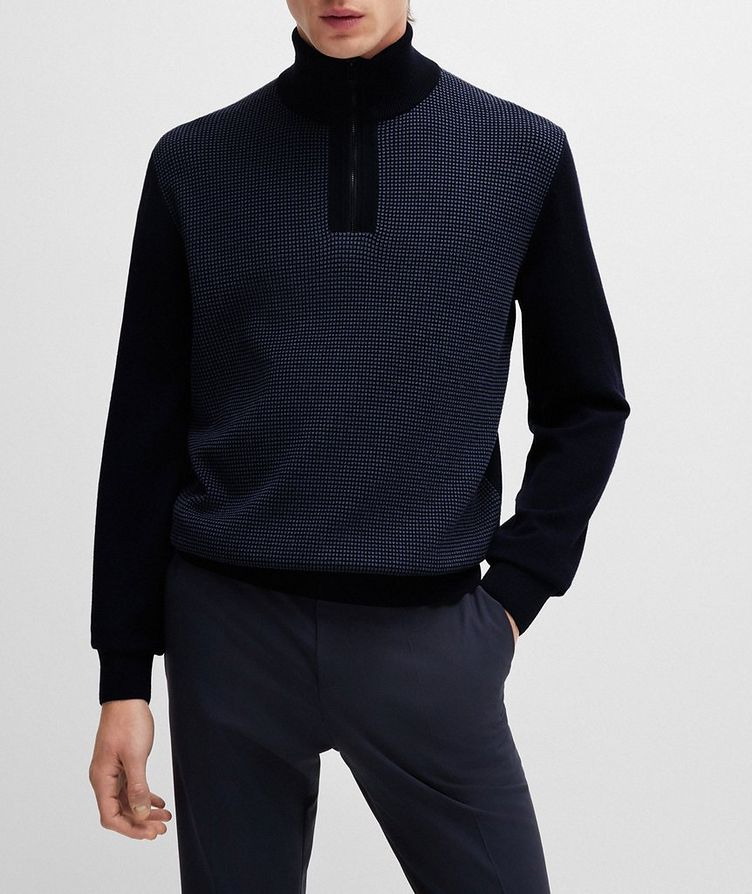 BOSS BLACK HERITAGE Collection Virgin Wool Quarter-Zip Sweater ...