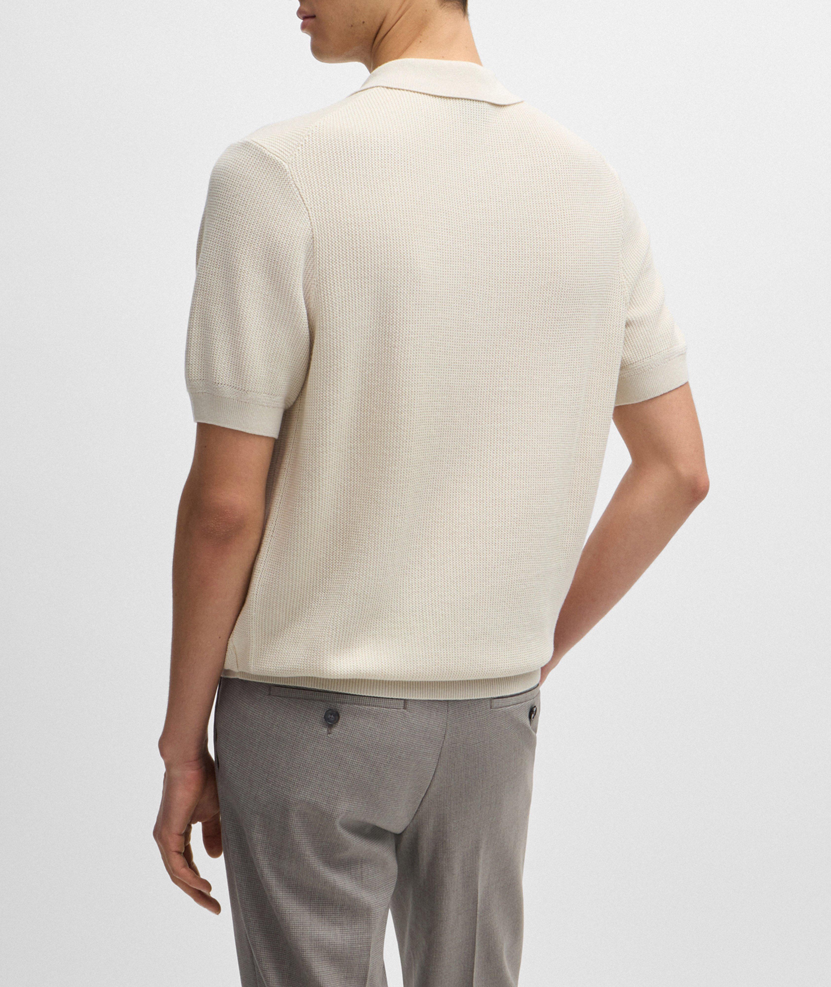 Polo en tricot côtelé de coton et de lyocell image 2