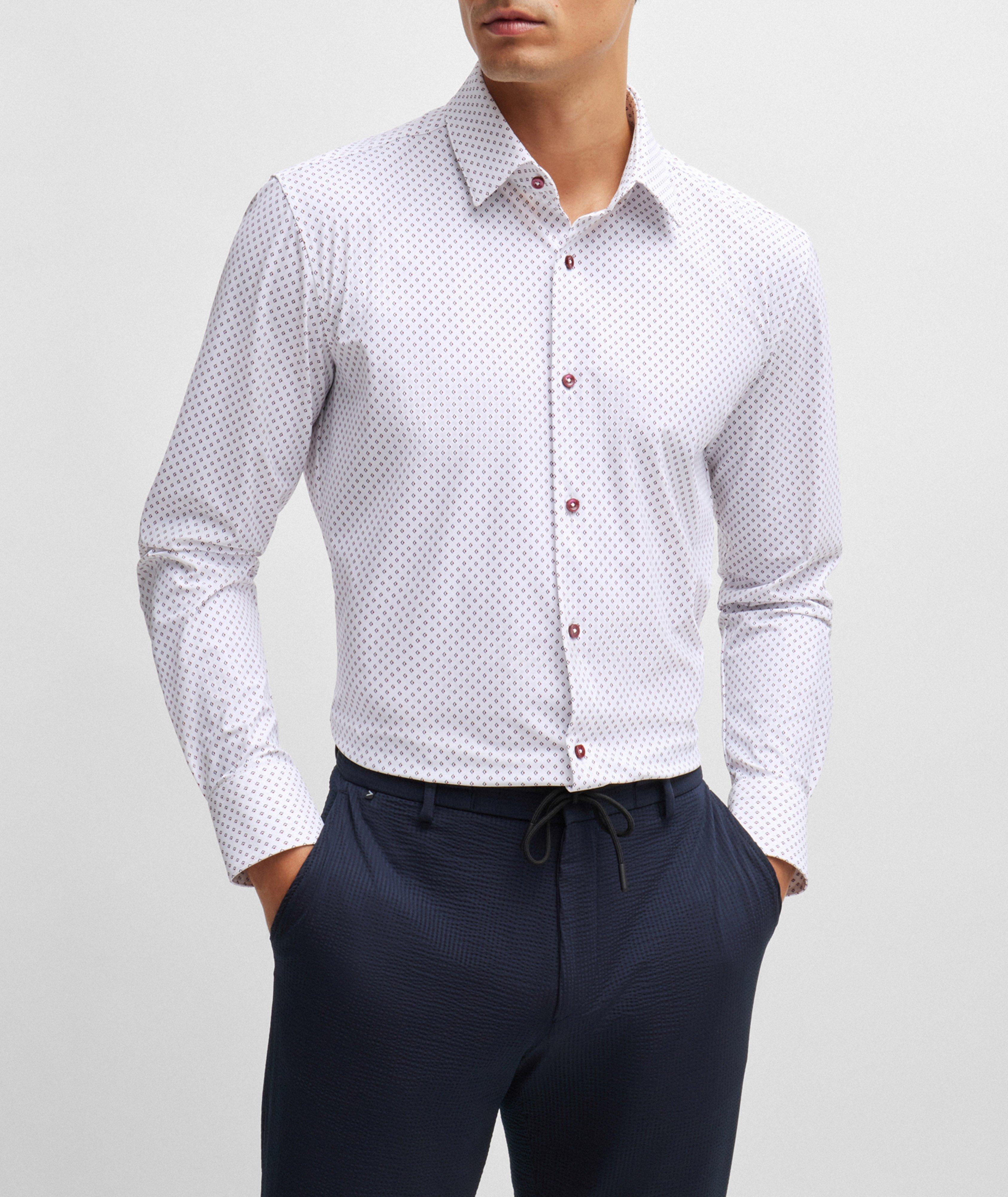 Hank Printed Performance-Stretch Dress Shirt image 1