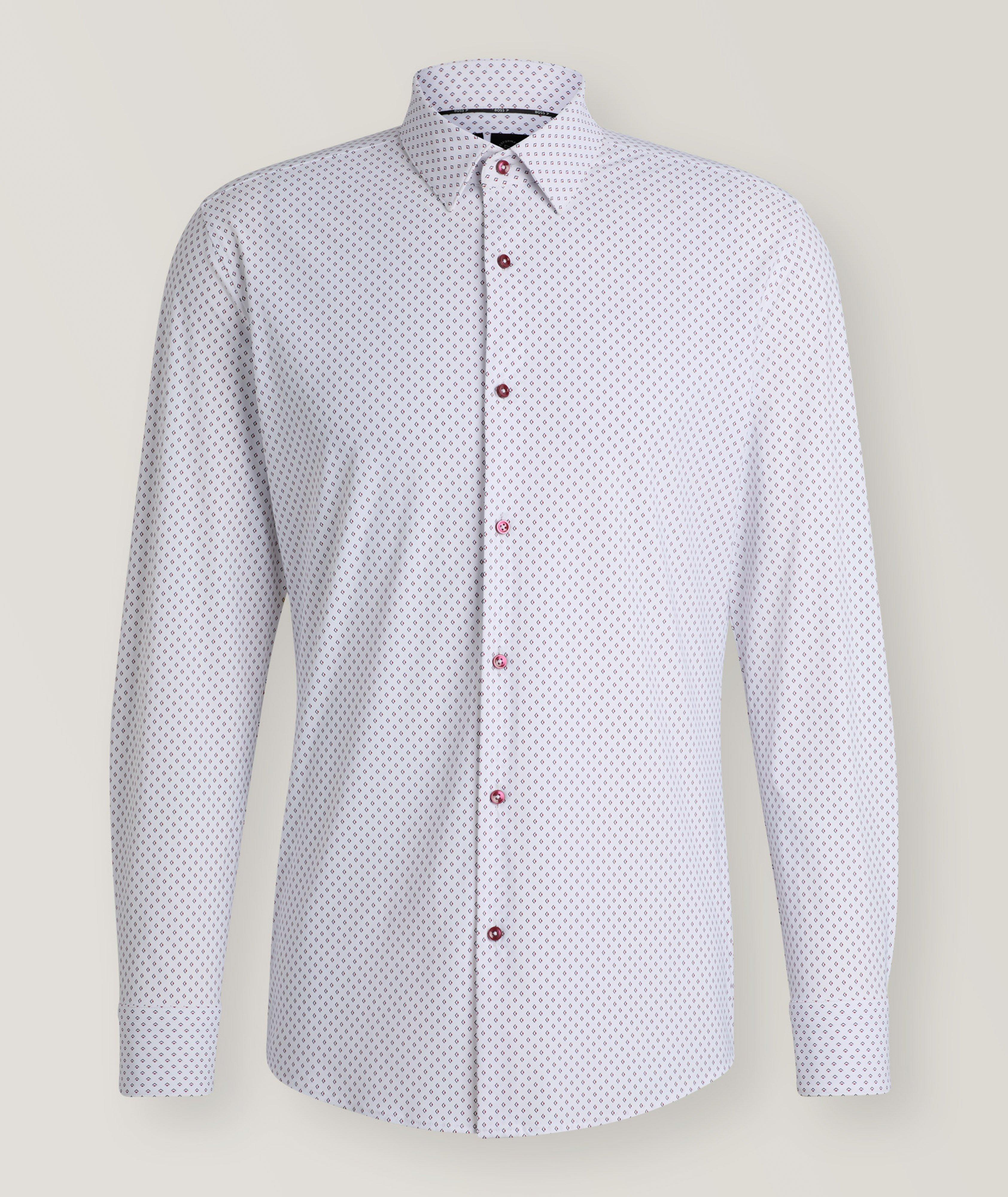 Hank Printed Performance-Stretch Dress Shirt image 0