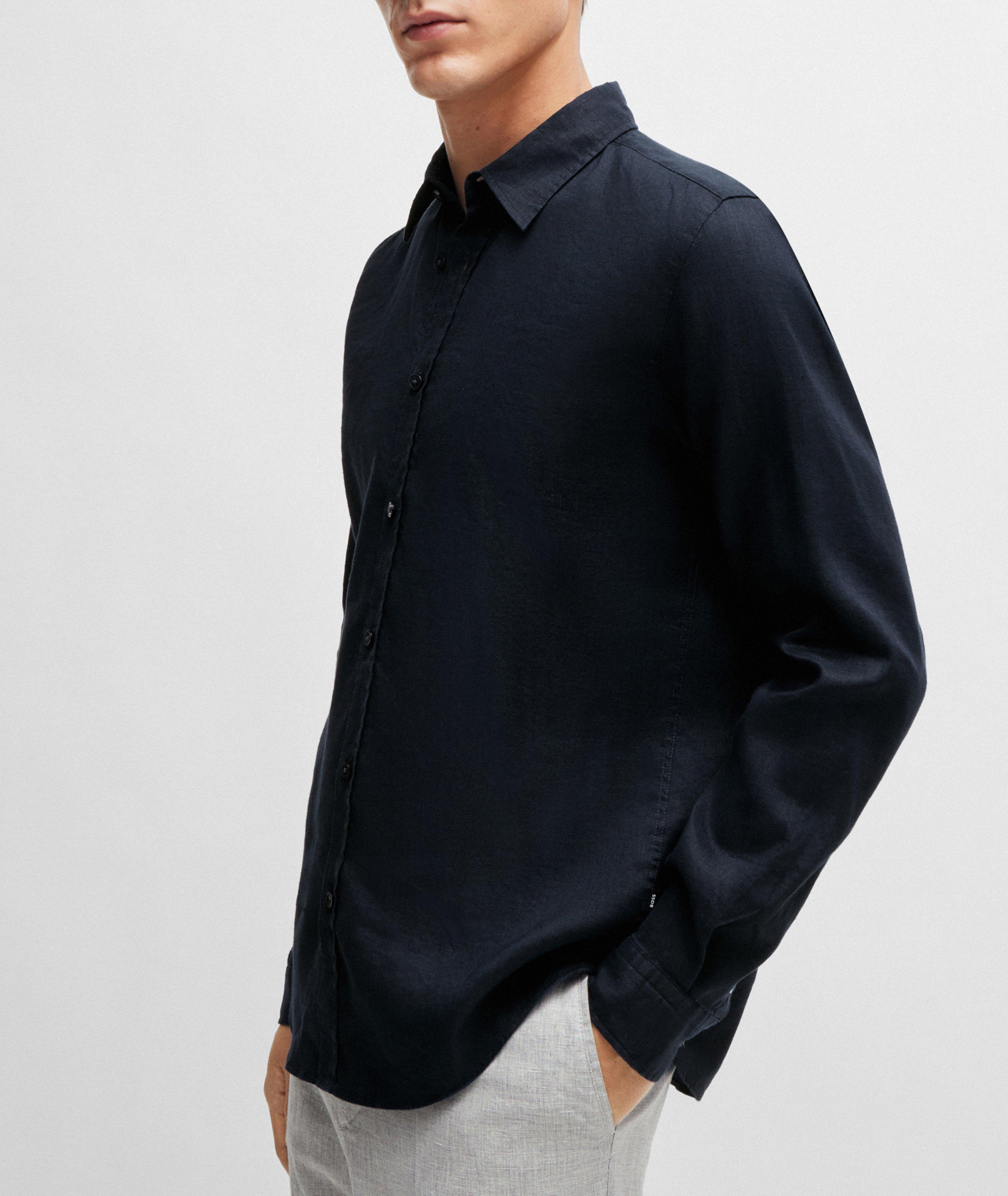 Roan-Kent Stretch-Linen Chambray Sport Shirt