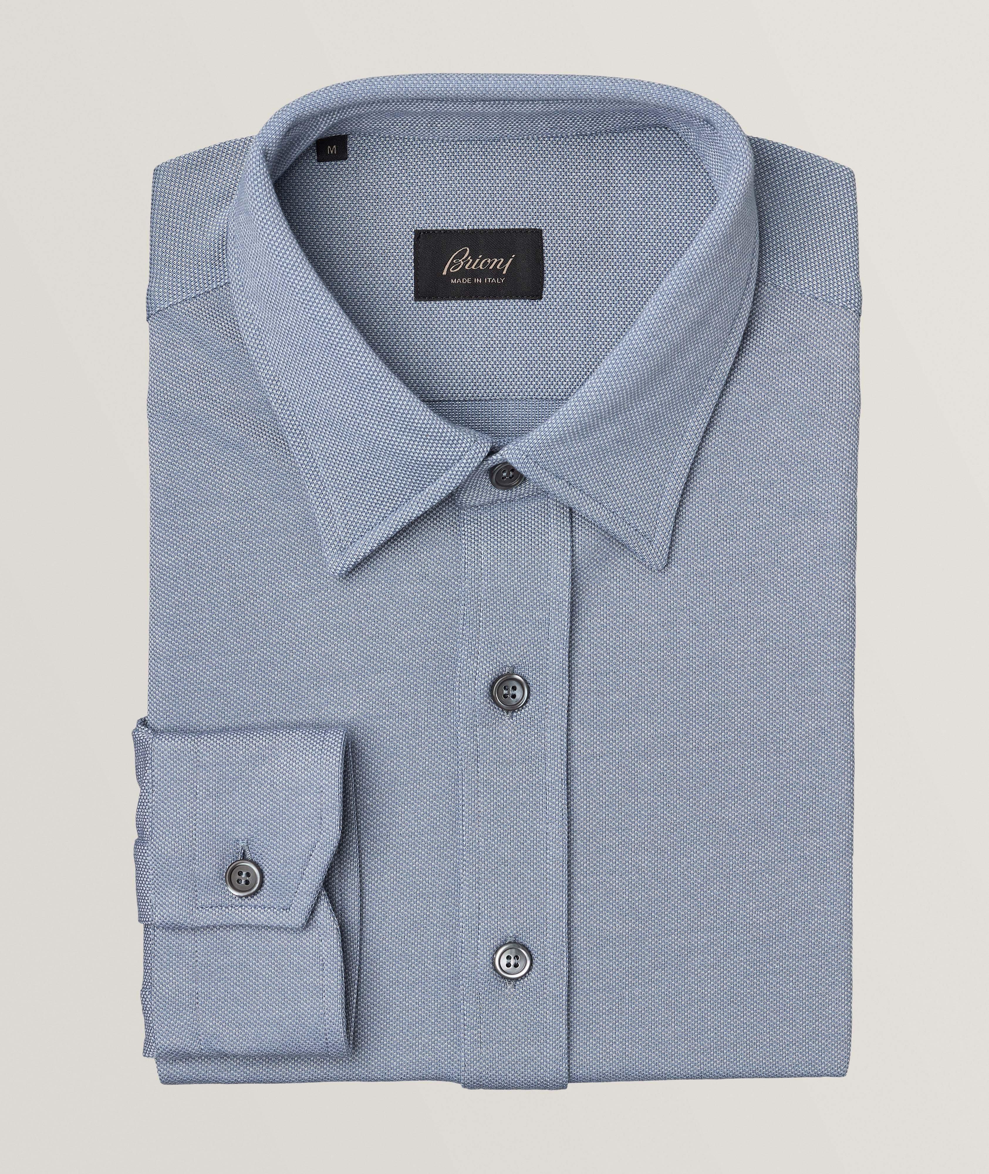 Micro Pattern Cotton Sport Shirt