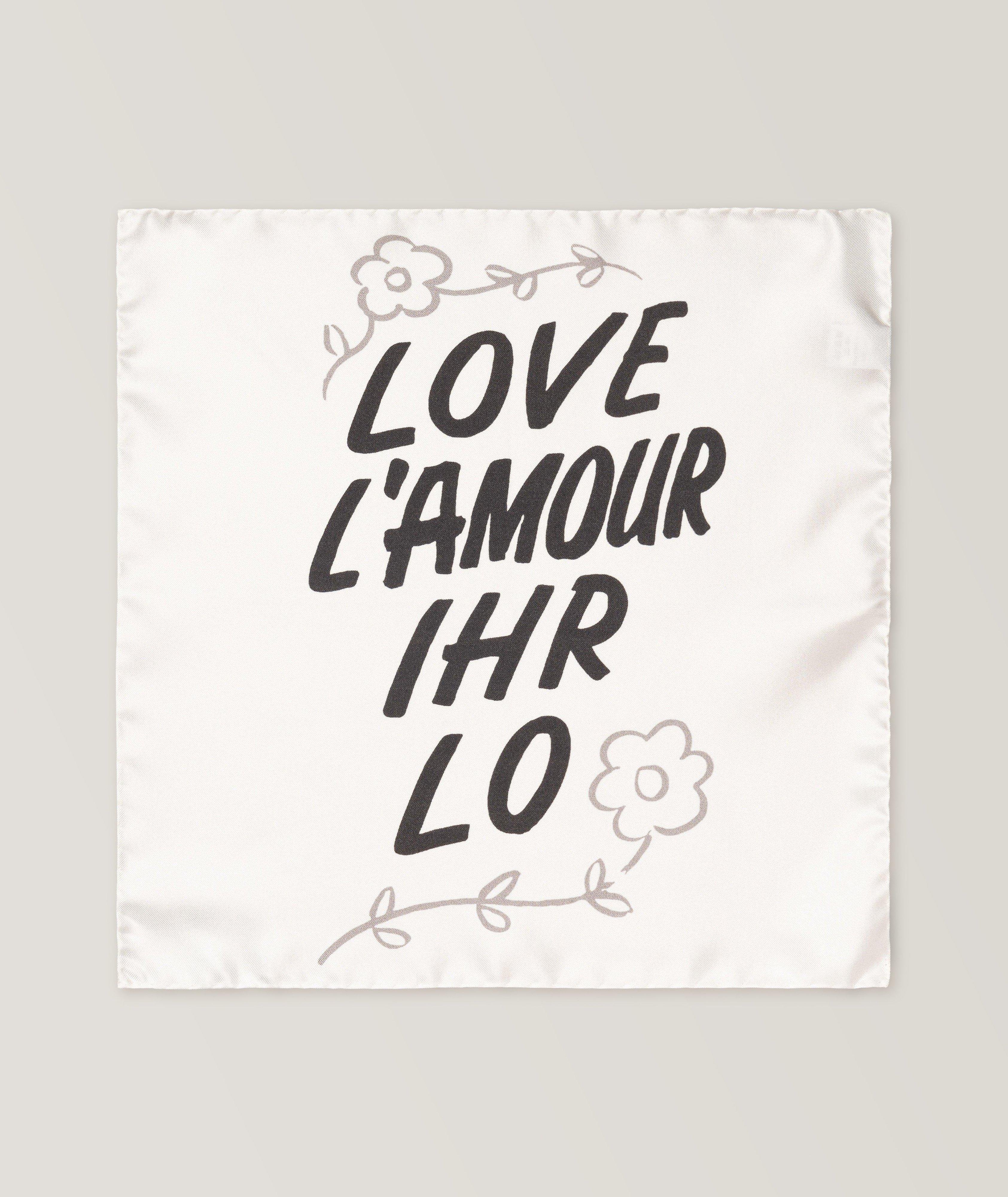The Beatles Collection "Love L'Amour Ihr Lo" Silk Pocket Square