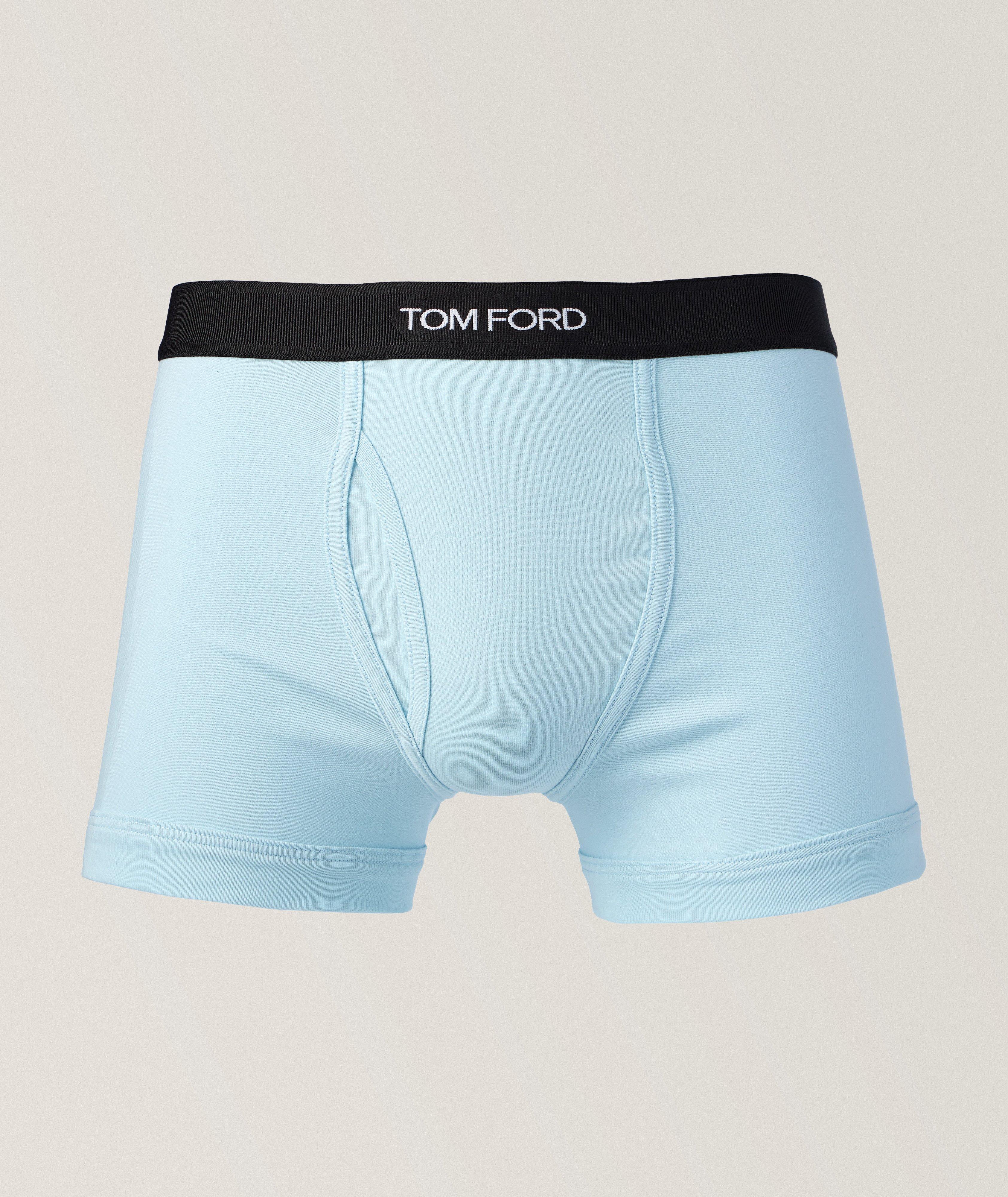 Stretch-cotton boxer briefs in blue - Tom Ford