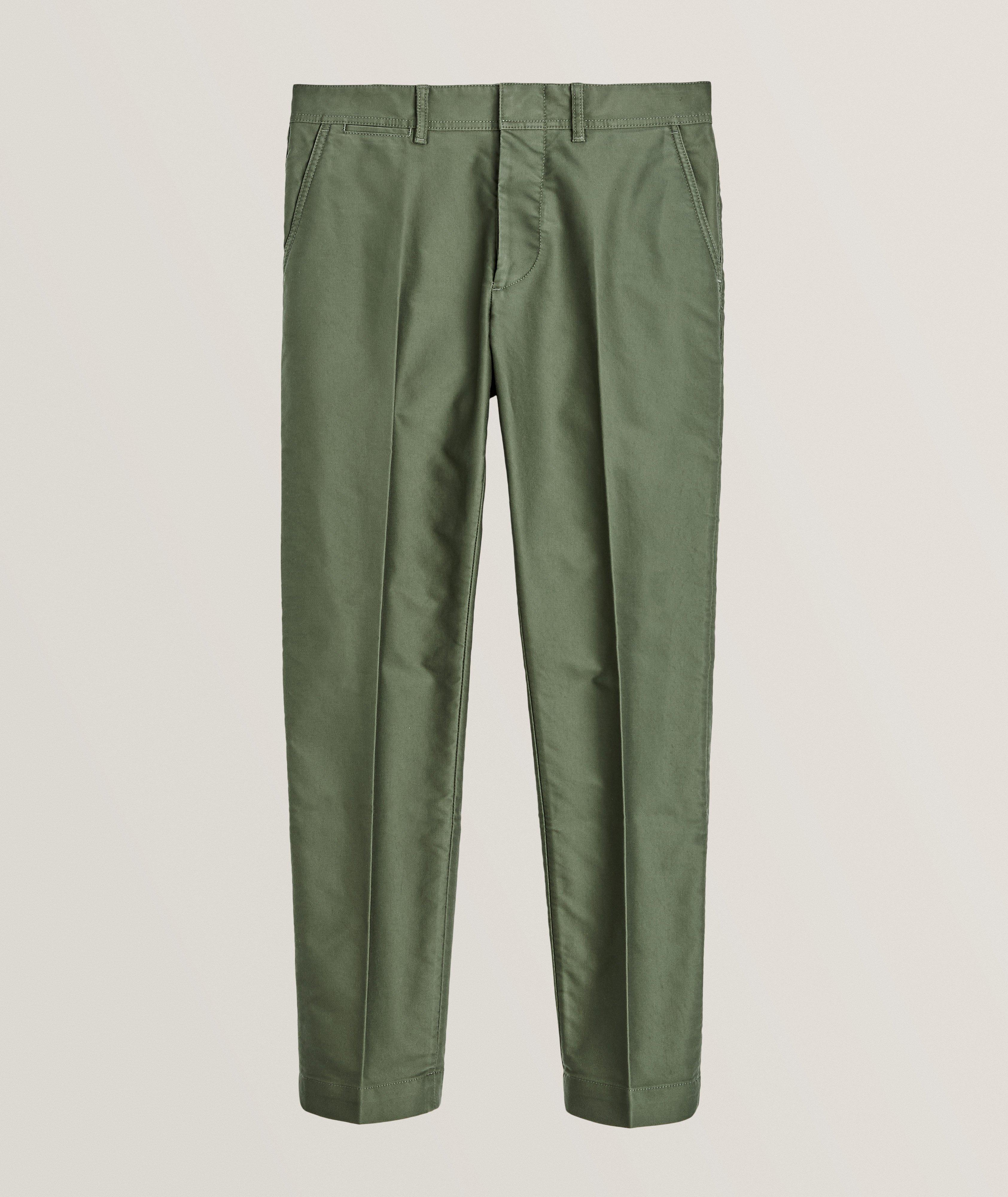 Military Pleated Cotton Chinos
