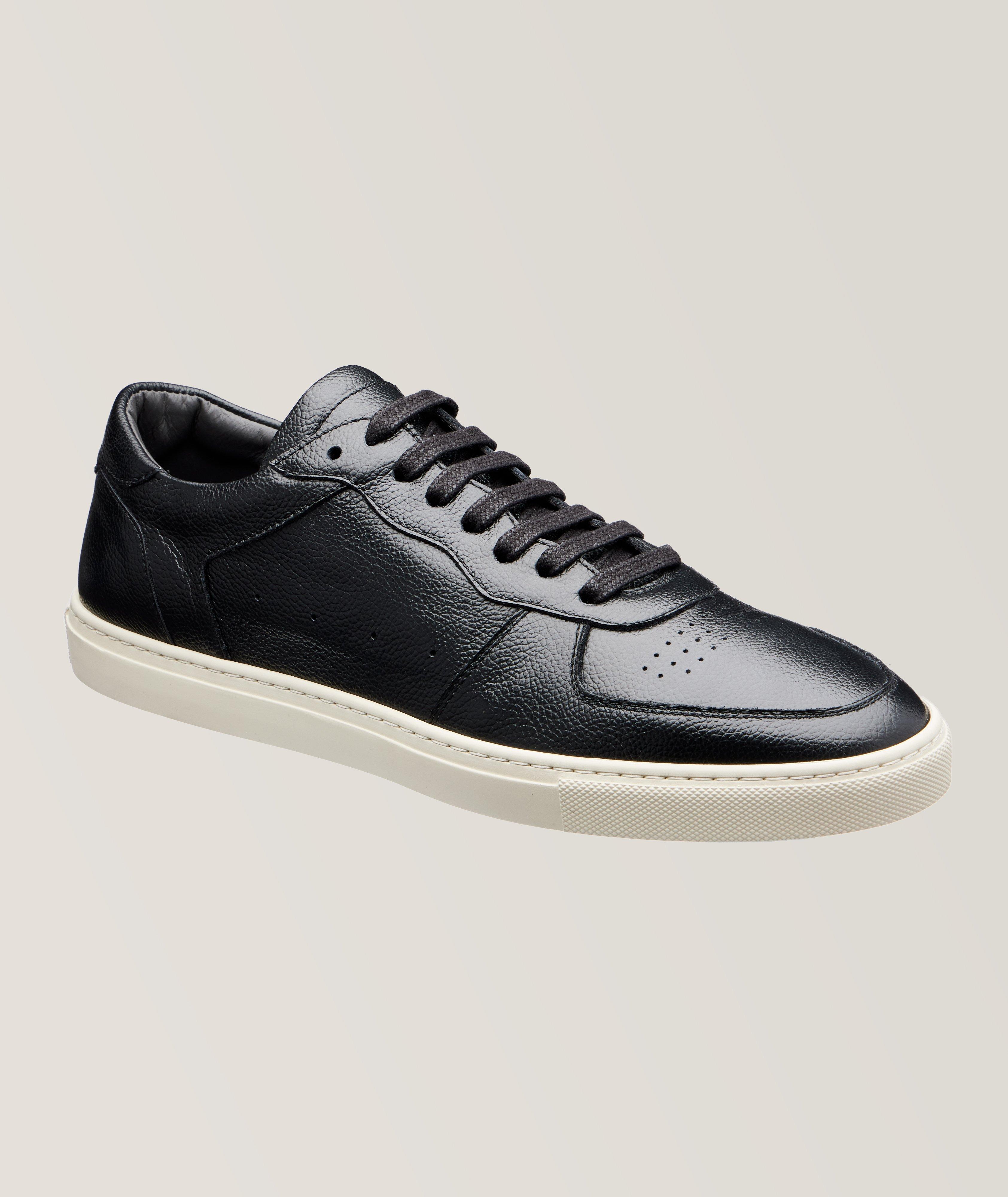 Barbera Burnished Leather Court Sneakers