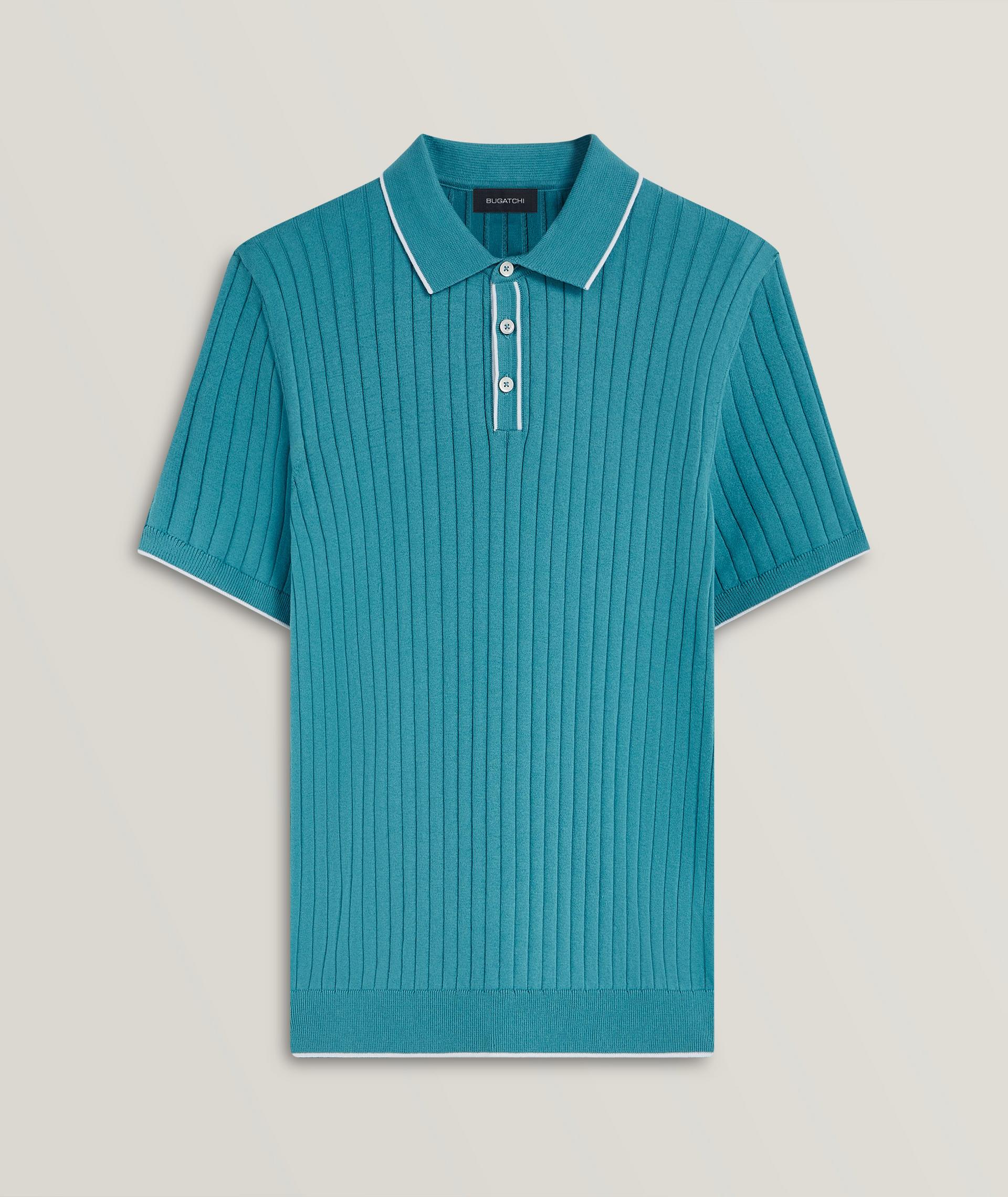 Polo en tricot côtelé à manches courtes image 0