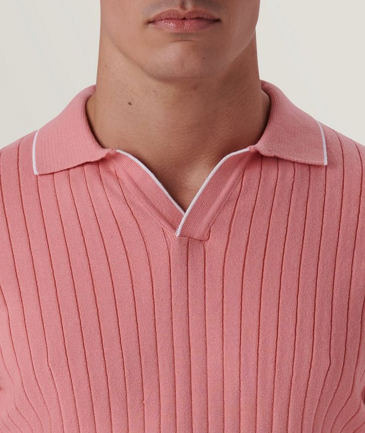 Ribbed Knit Cotton-Blend Polo image 1