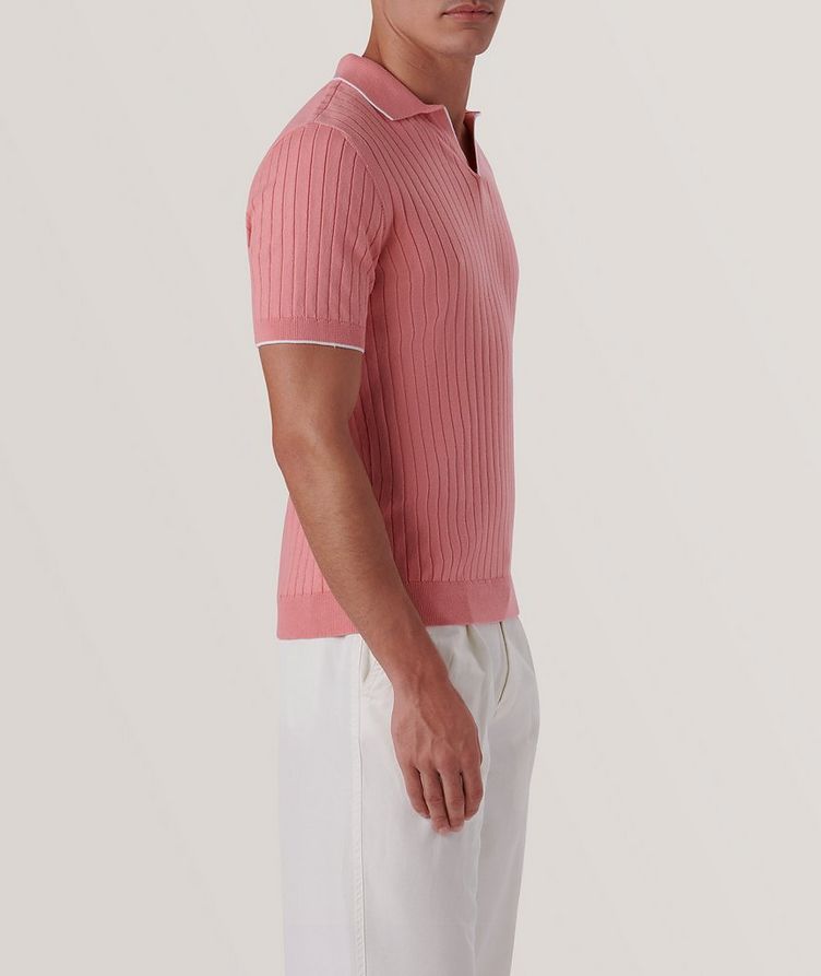 Ribbed Knit Cotton-Blend Polo image 3