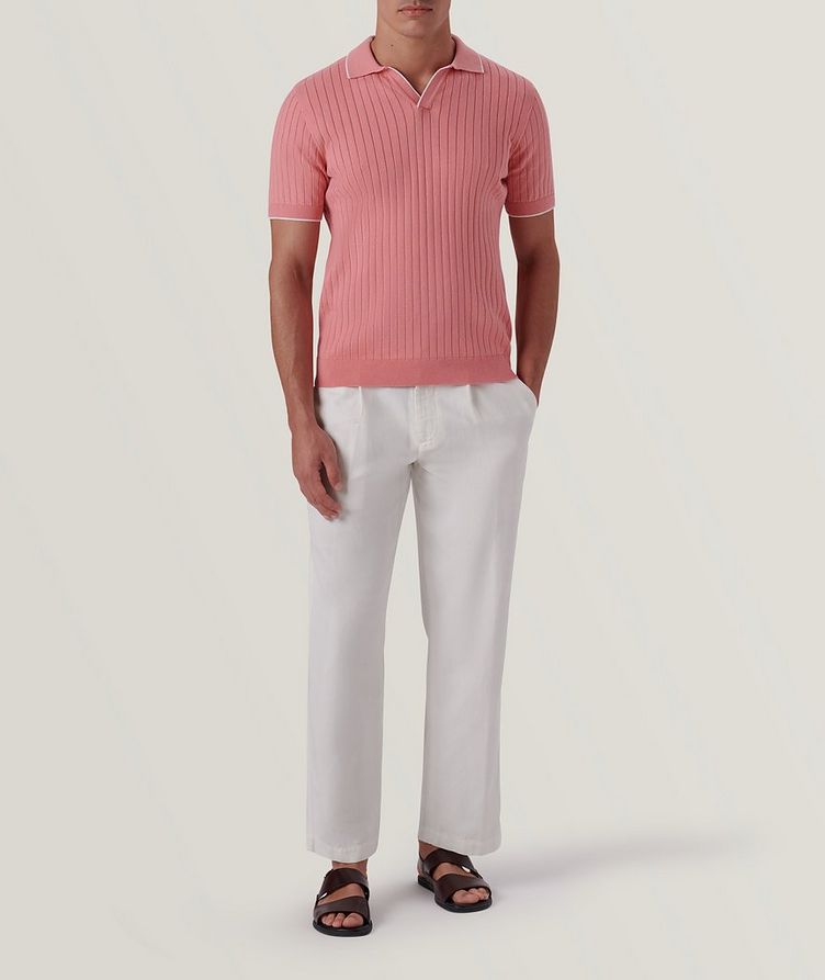 Ribbed Knit Cotton-Blend Polo image 5