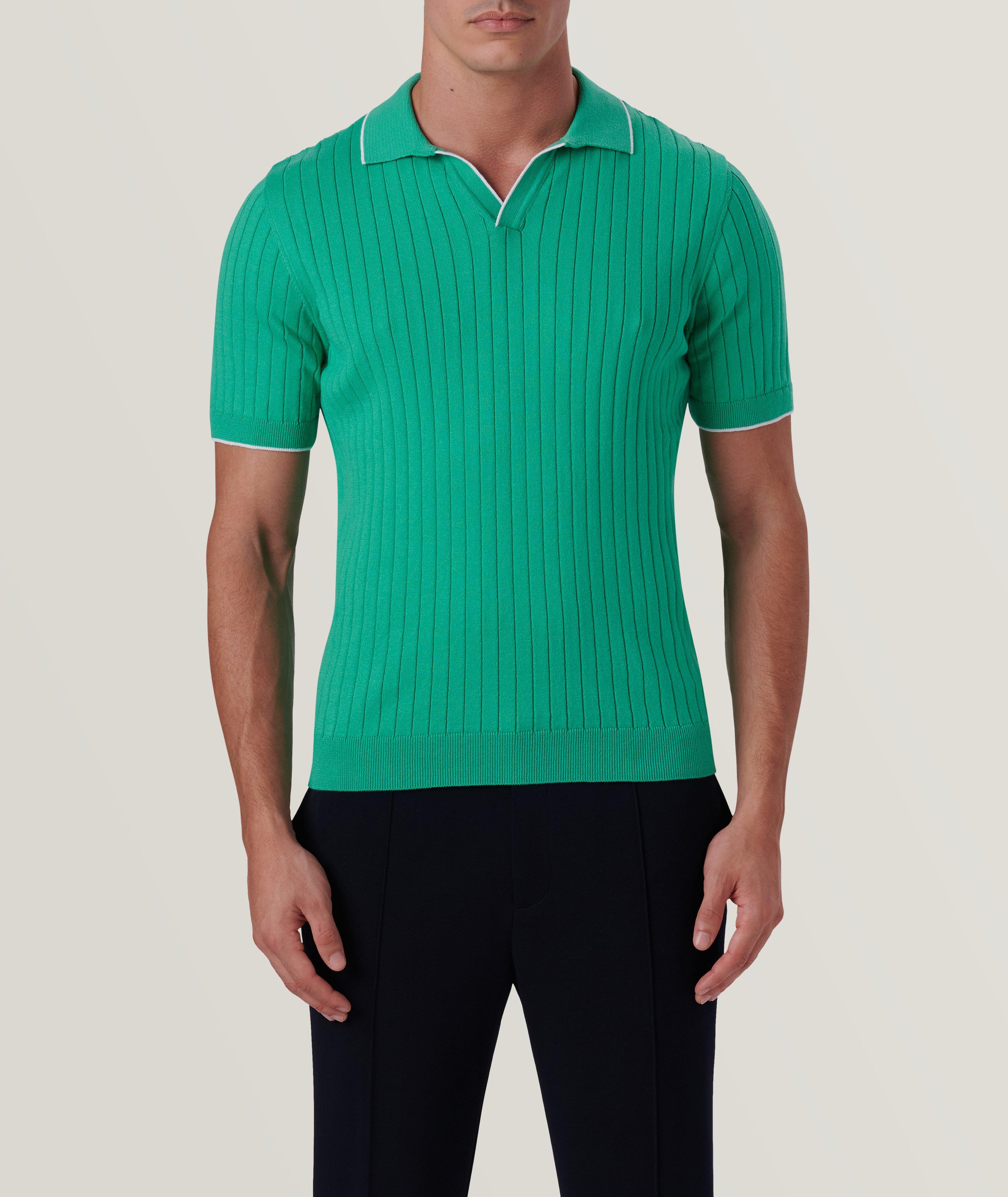 Ribbed Knit Cotton-Blend Polo image 2