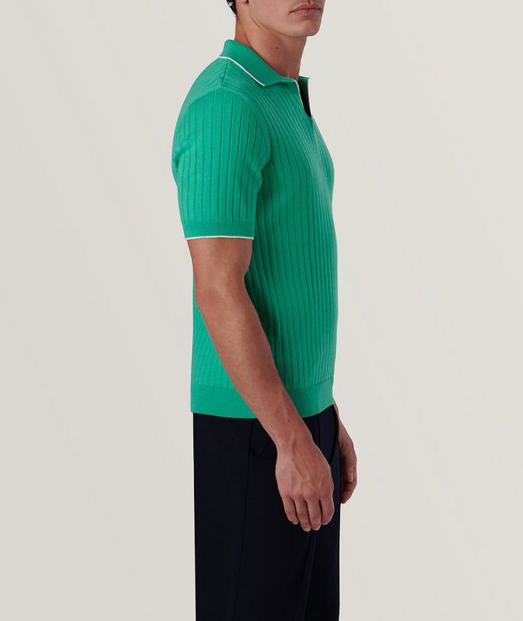 Ribbed Knit Cotton-Blend Polo image 3