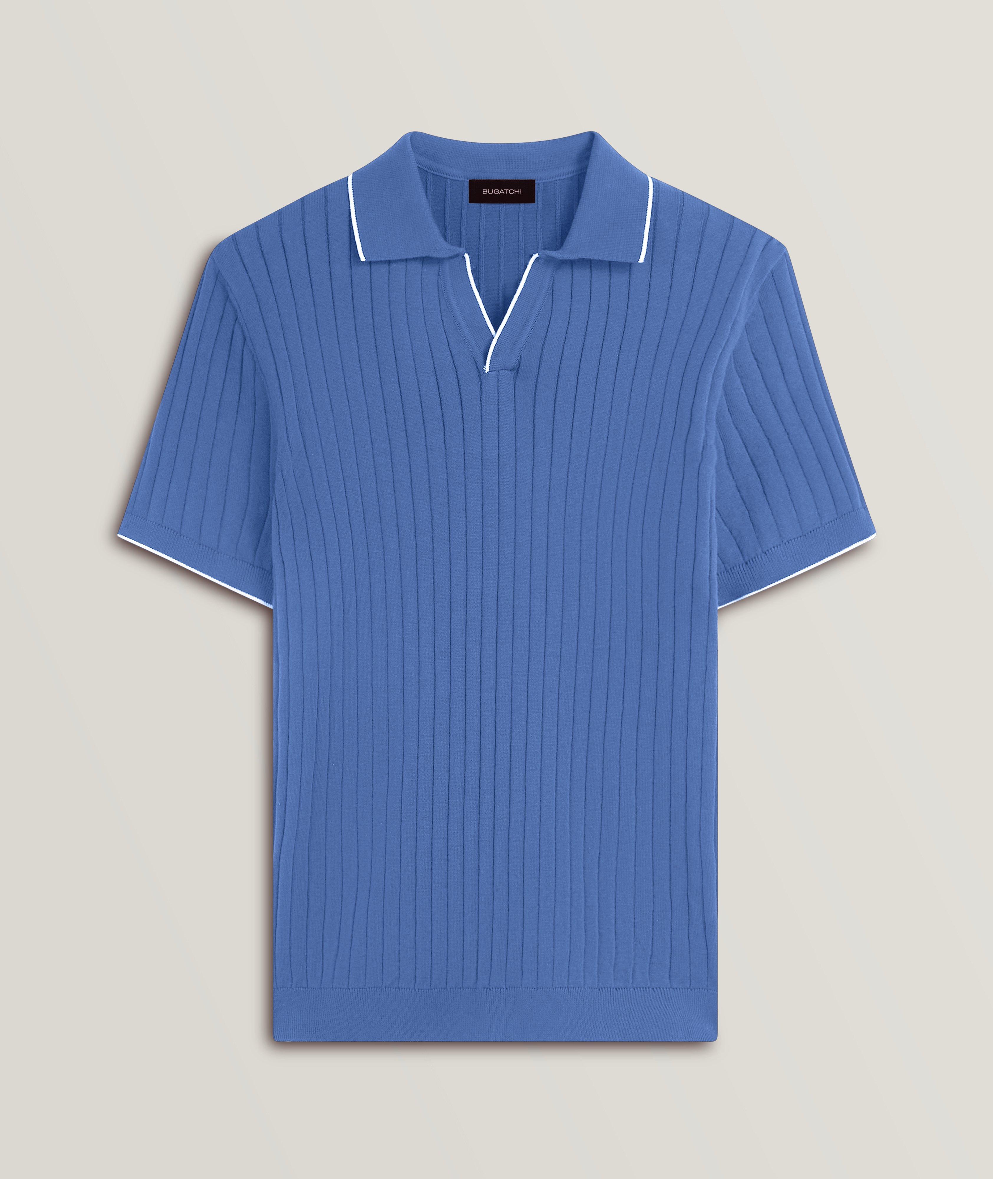 Ribbed Knit Cotton-Blend Polo image 0