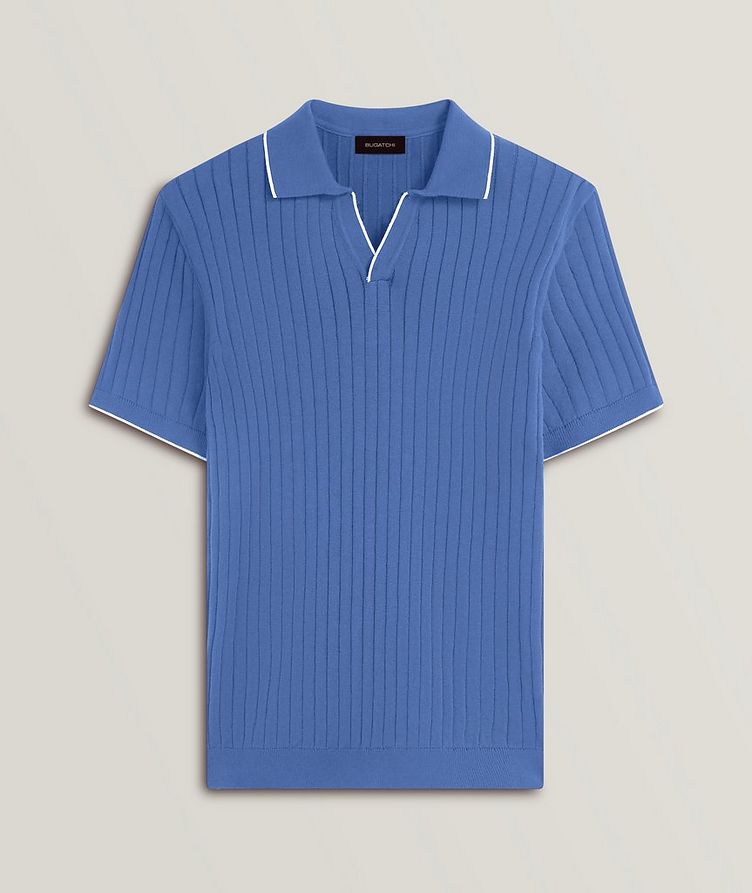 Ribbed Knit Cotton-Blend Polo image 0