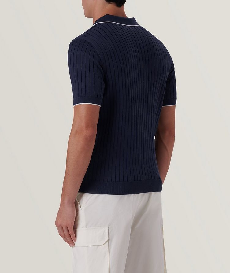 Ribbed Knit Cotton-Blend Polo image 4