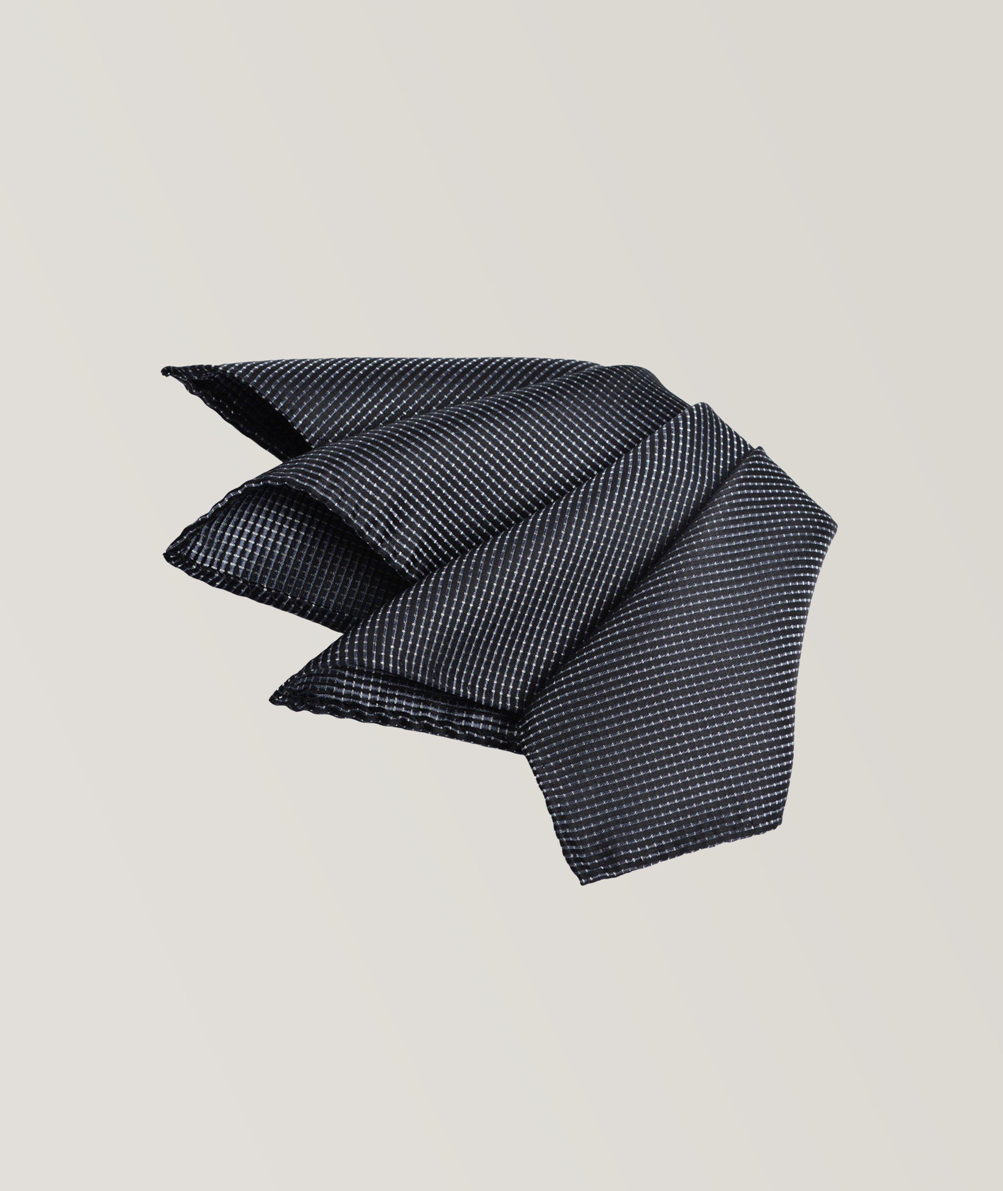 Striped Silk Pocket Square image 0