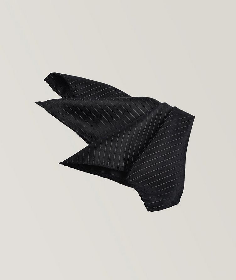 Striped Silk Pocket Square image 0