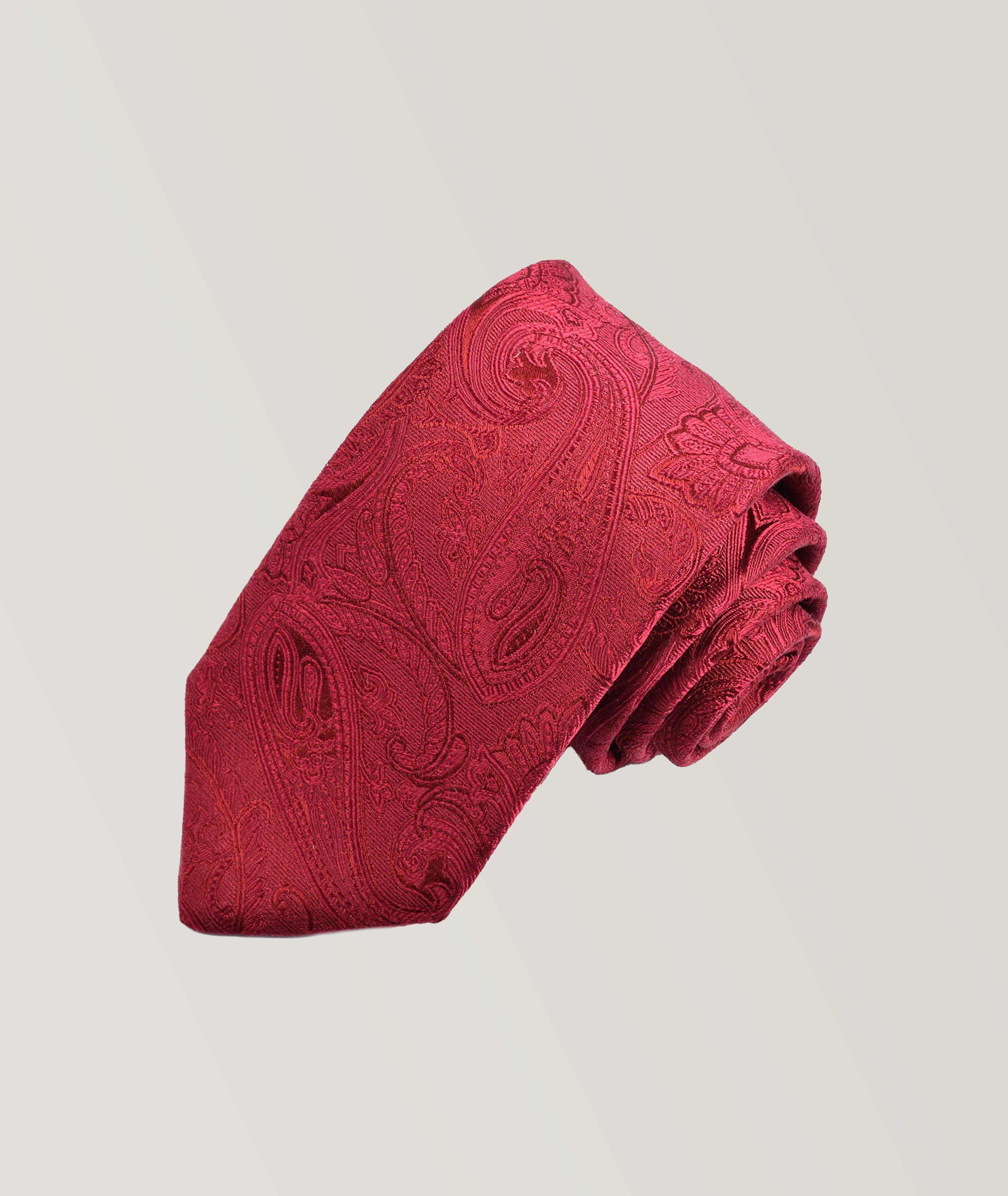 Silk Woven Jacquard Paisley Bird Tie