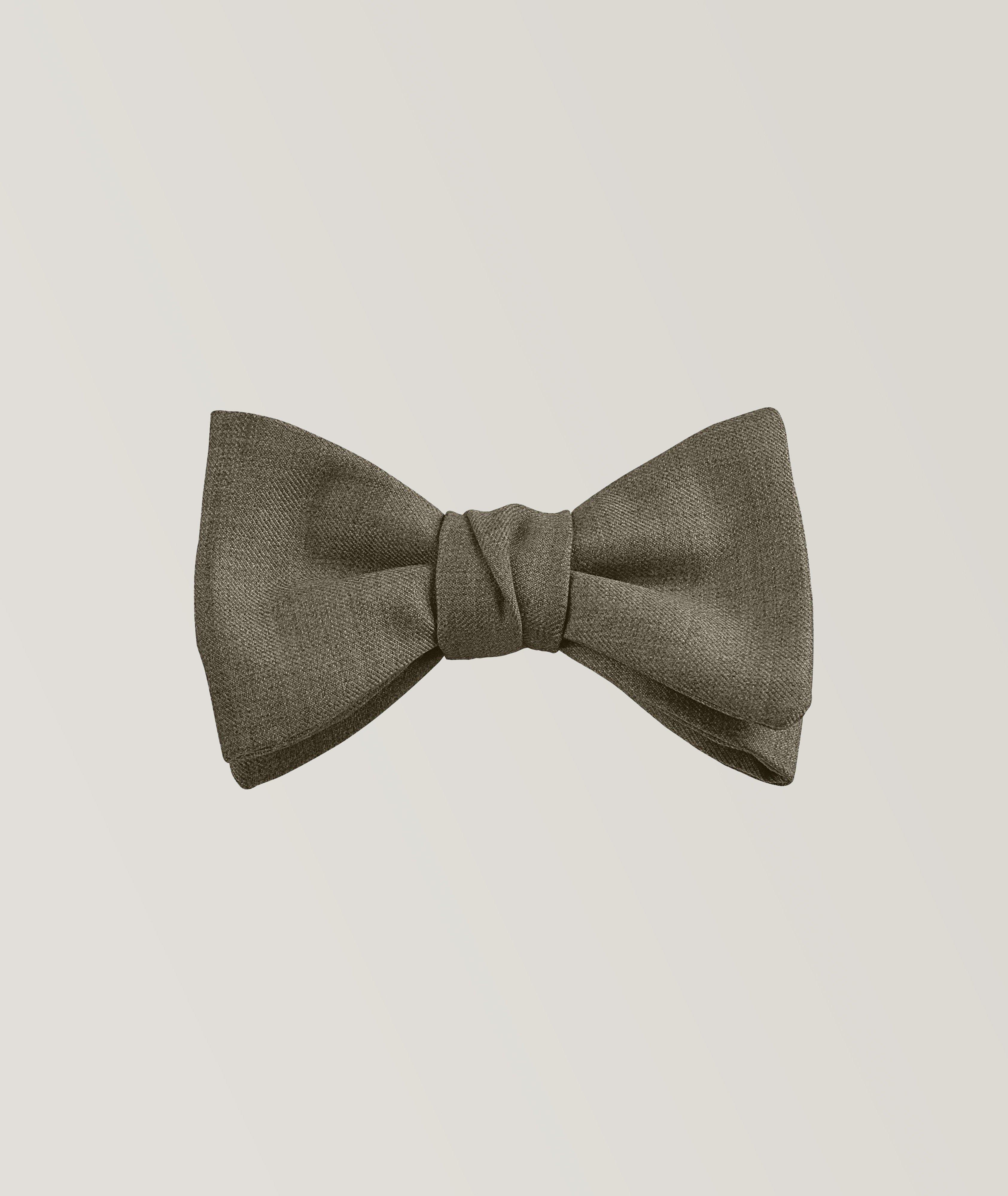 Saki Woven Mélange Wool Pre-Tied Bow Tie image 0