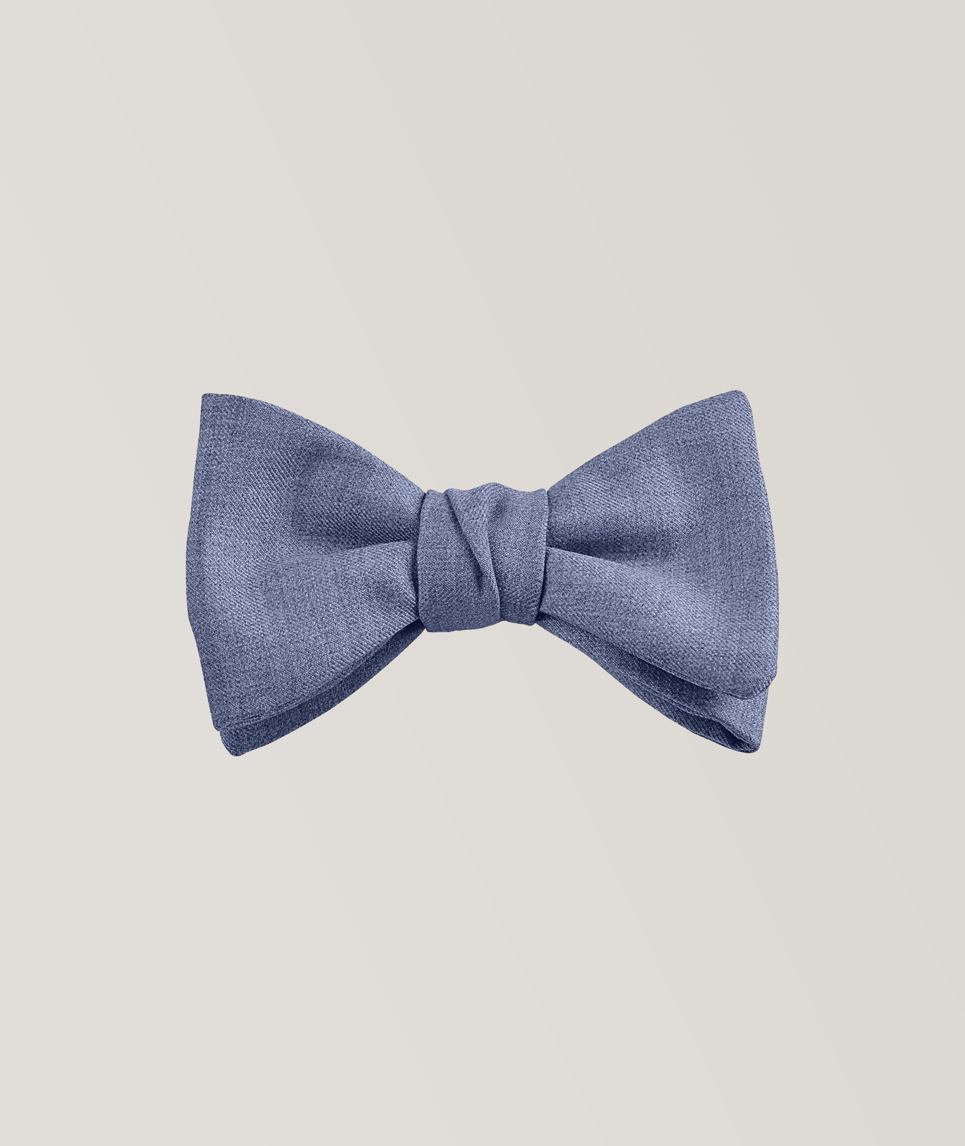 Saki Woven Mélange Wool Pre-Tied Bow Tie image 0