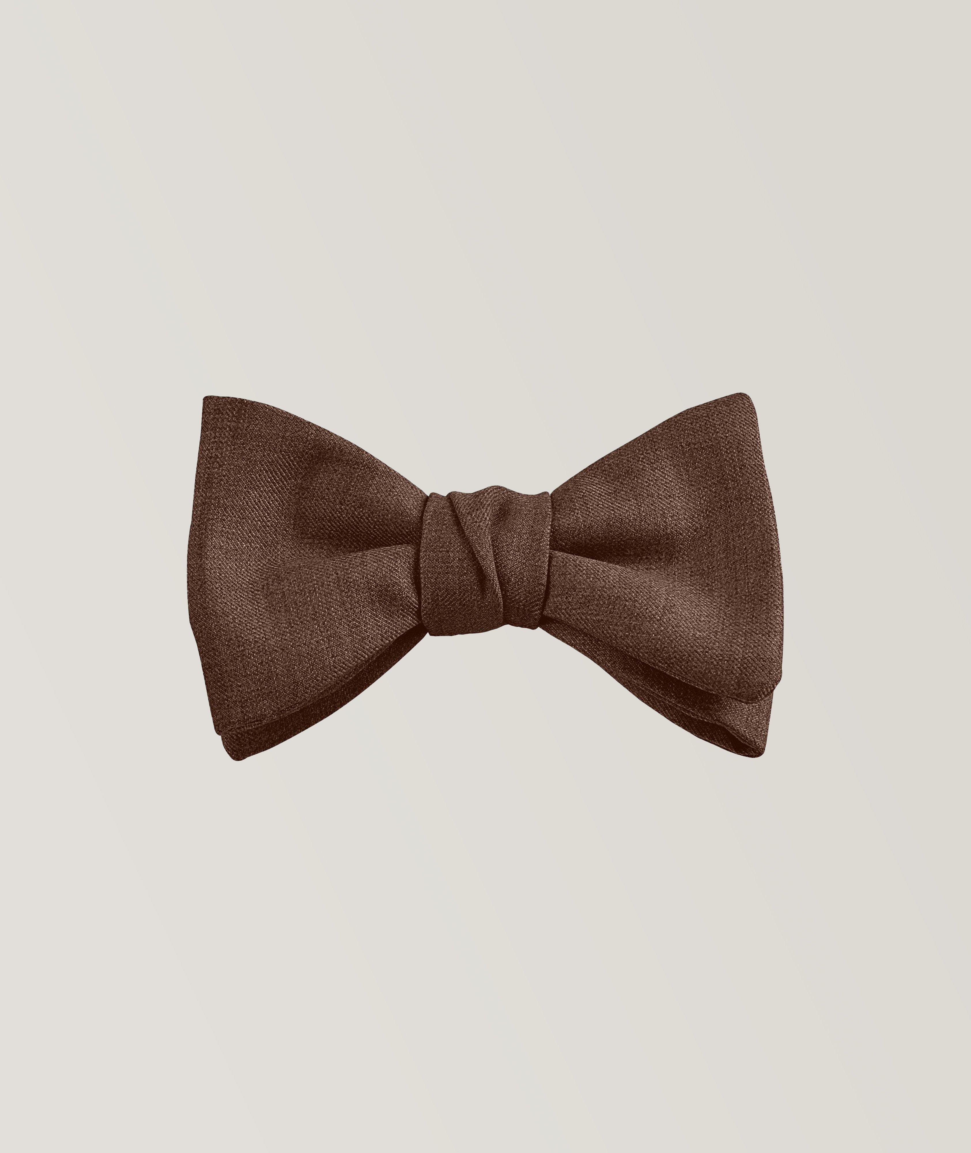 Saki Woven Mélange Wool Pre-Tied Bow Tie image 0