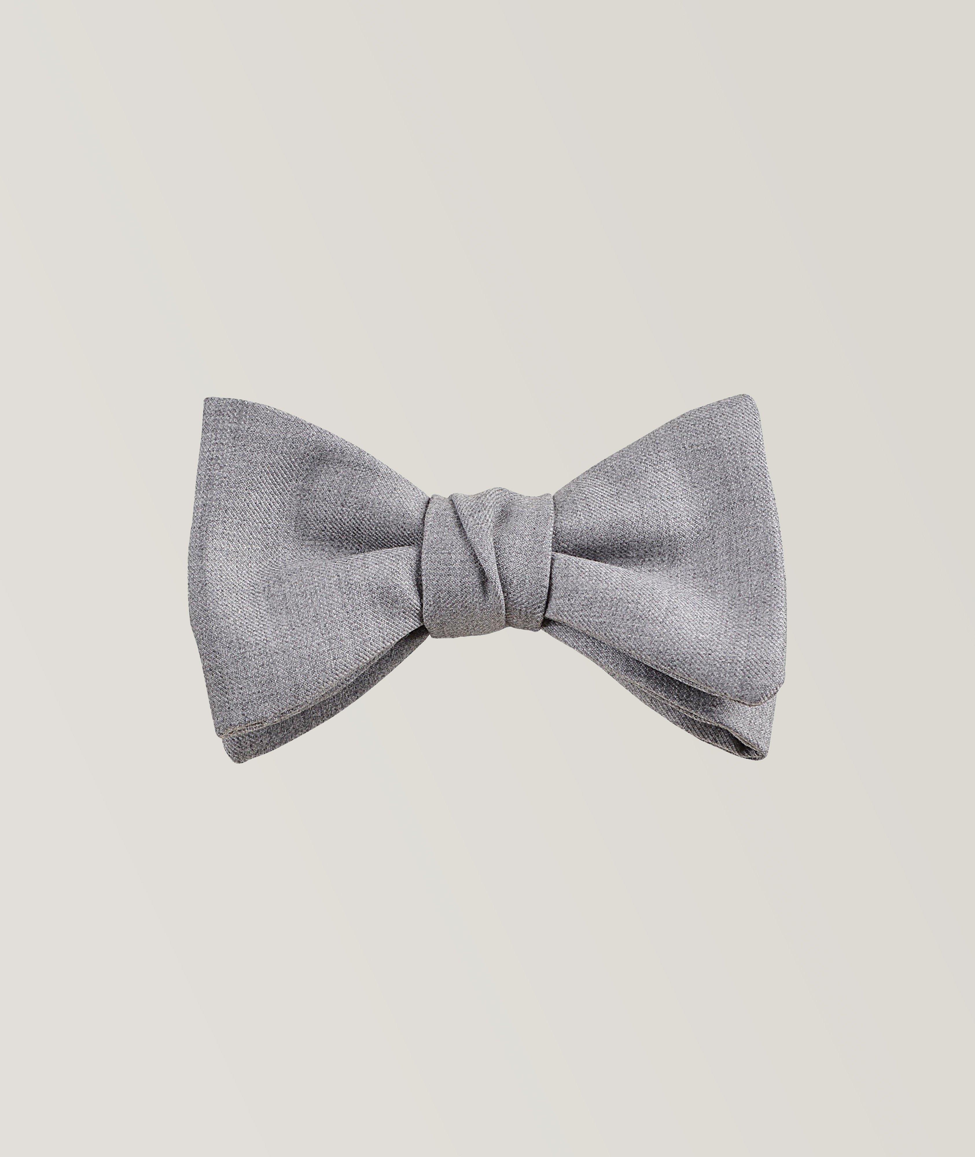 Saki Woven Mélange Wool Pre-Tied Bow Tie image 0