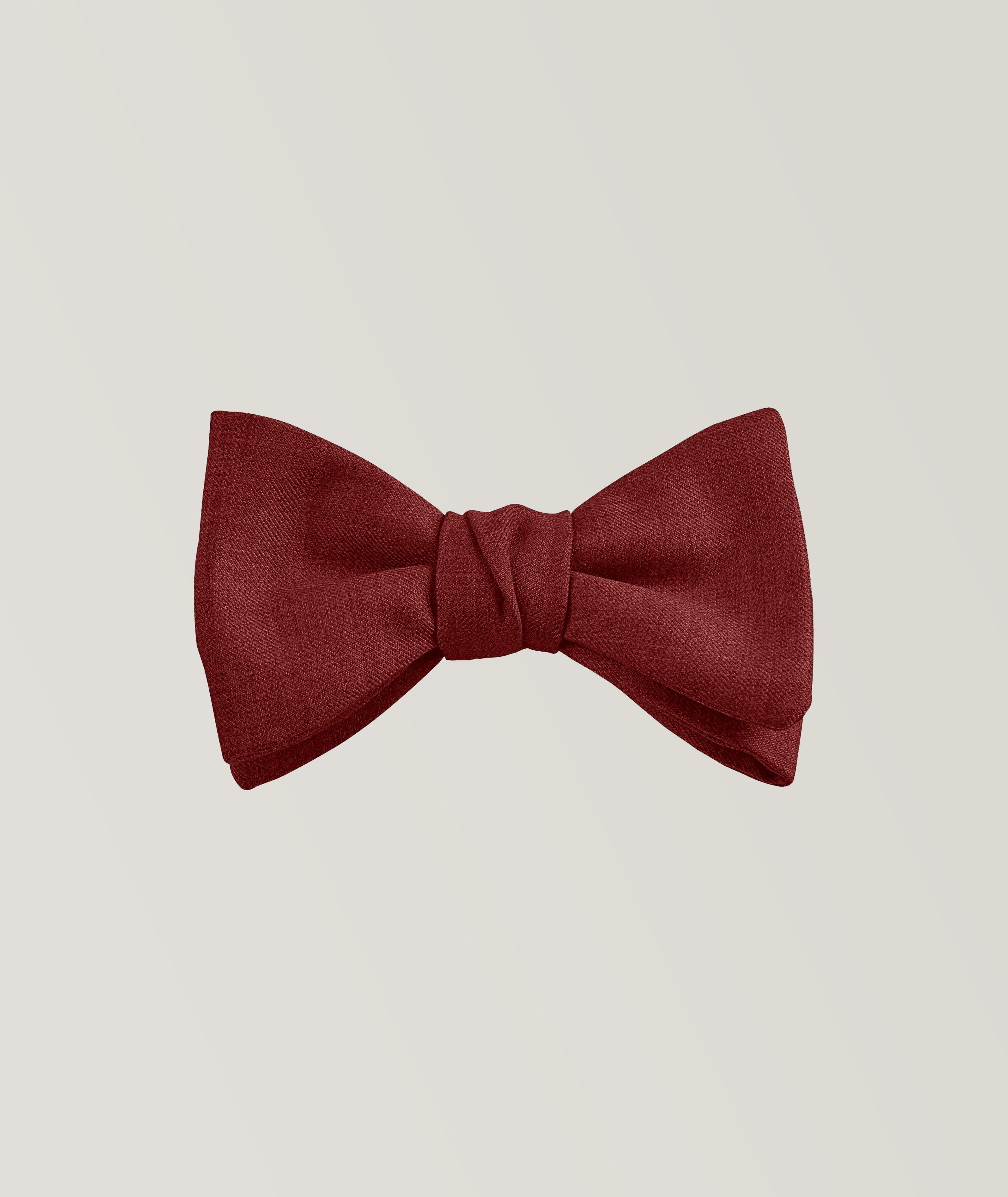 Saki Woven Mélange Wool Pre-Tied Bow Tie image 0