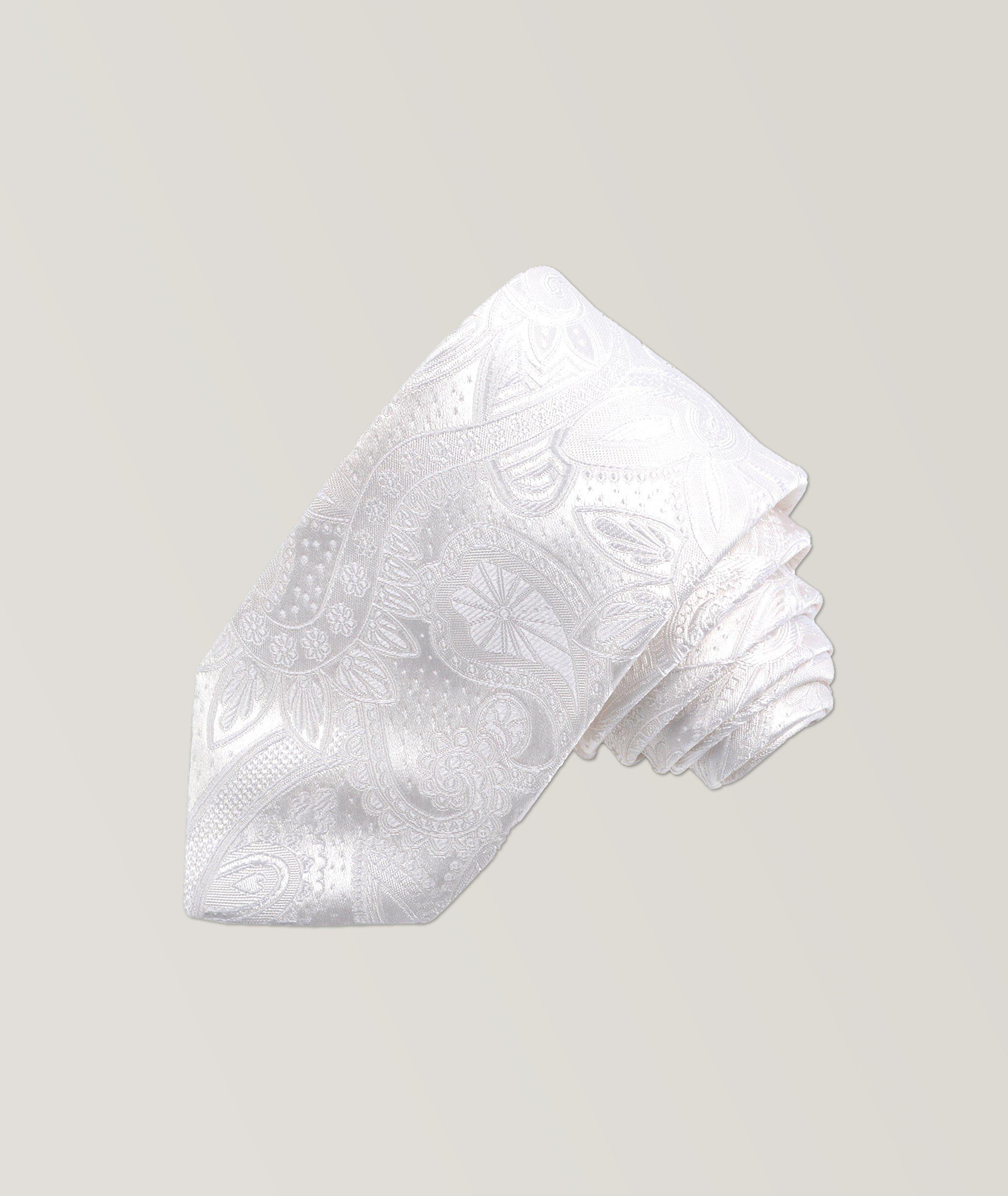 Tonal Paisley Woven Jacquard Silk Tie image 0