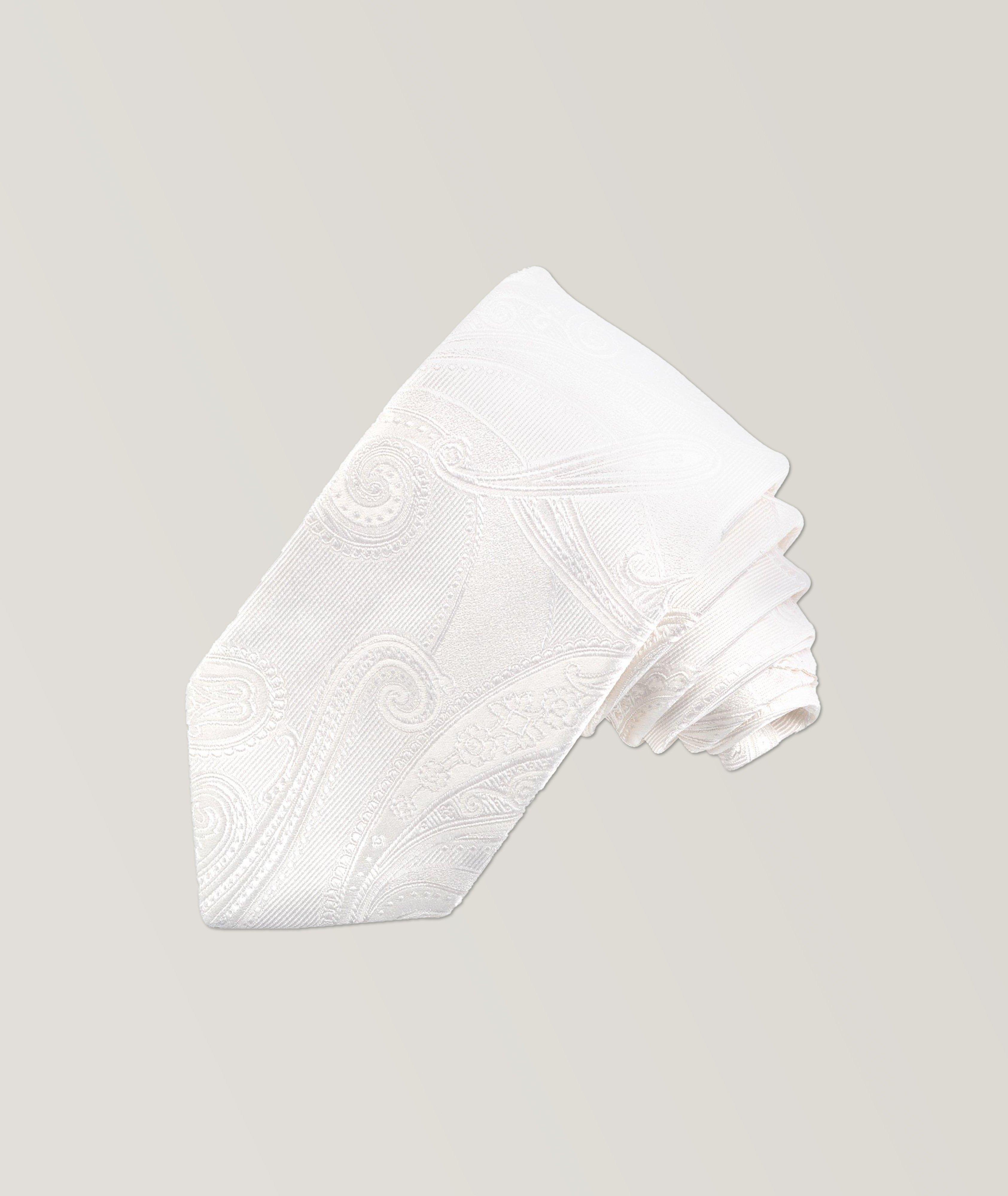 Tonal Paisley Woven Jacquard Silk Tie image 0