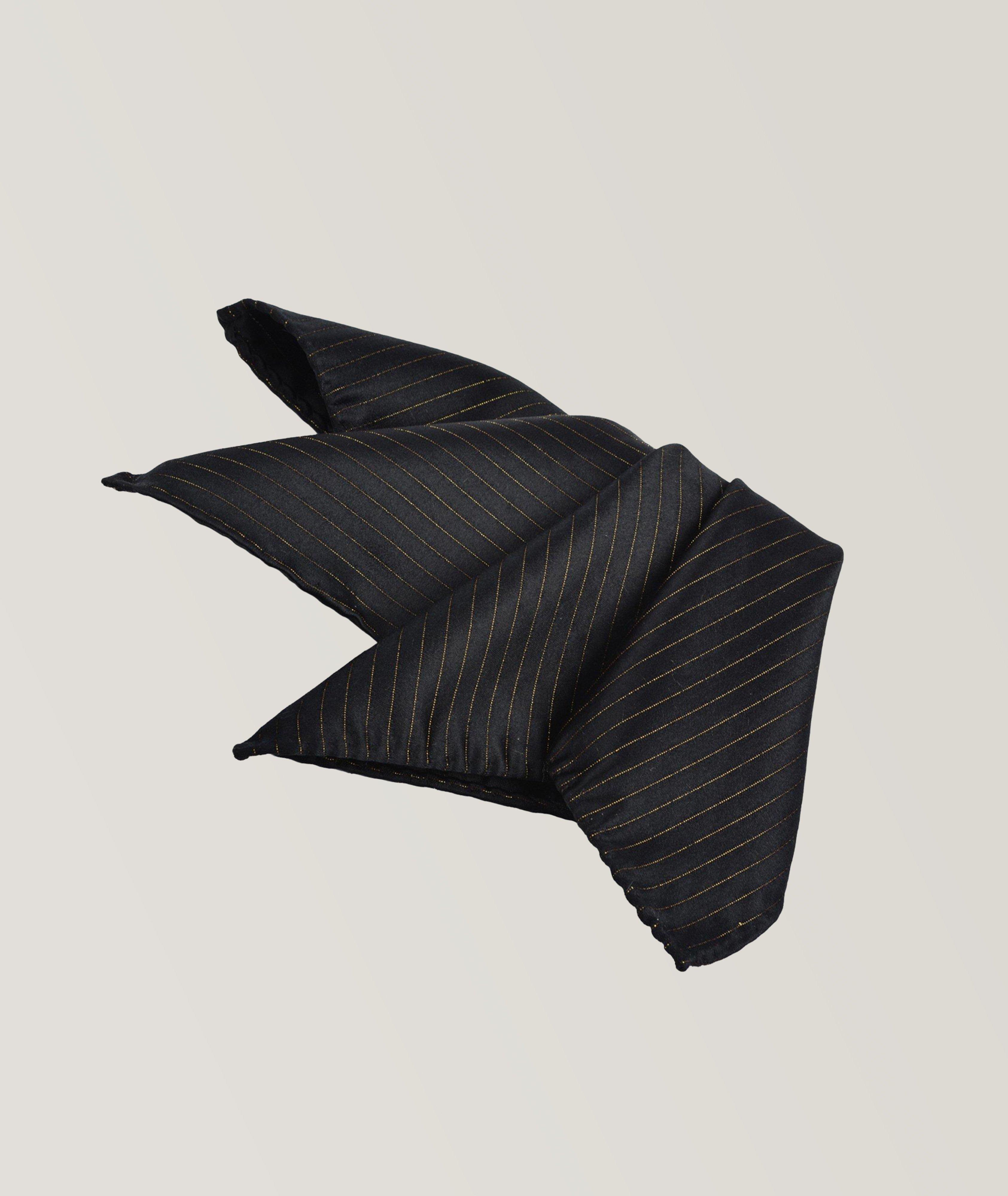 Dotted Micro Neat Lurex Woven Jacquard Silk Pocket Square