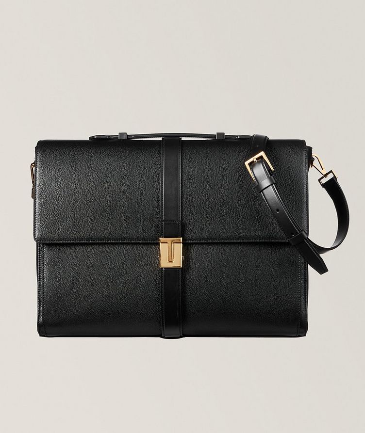 T-Buckle Leather Briefcase image 0