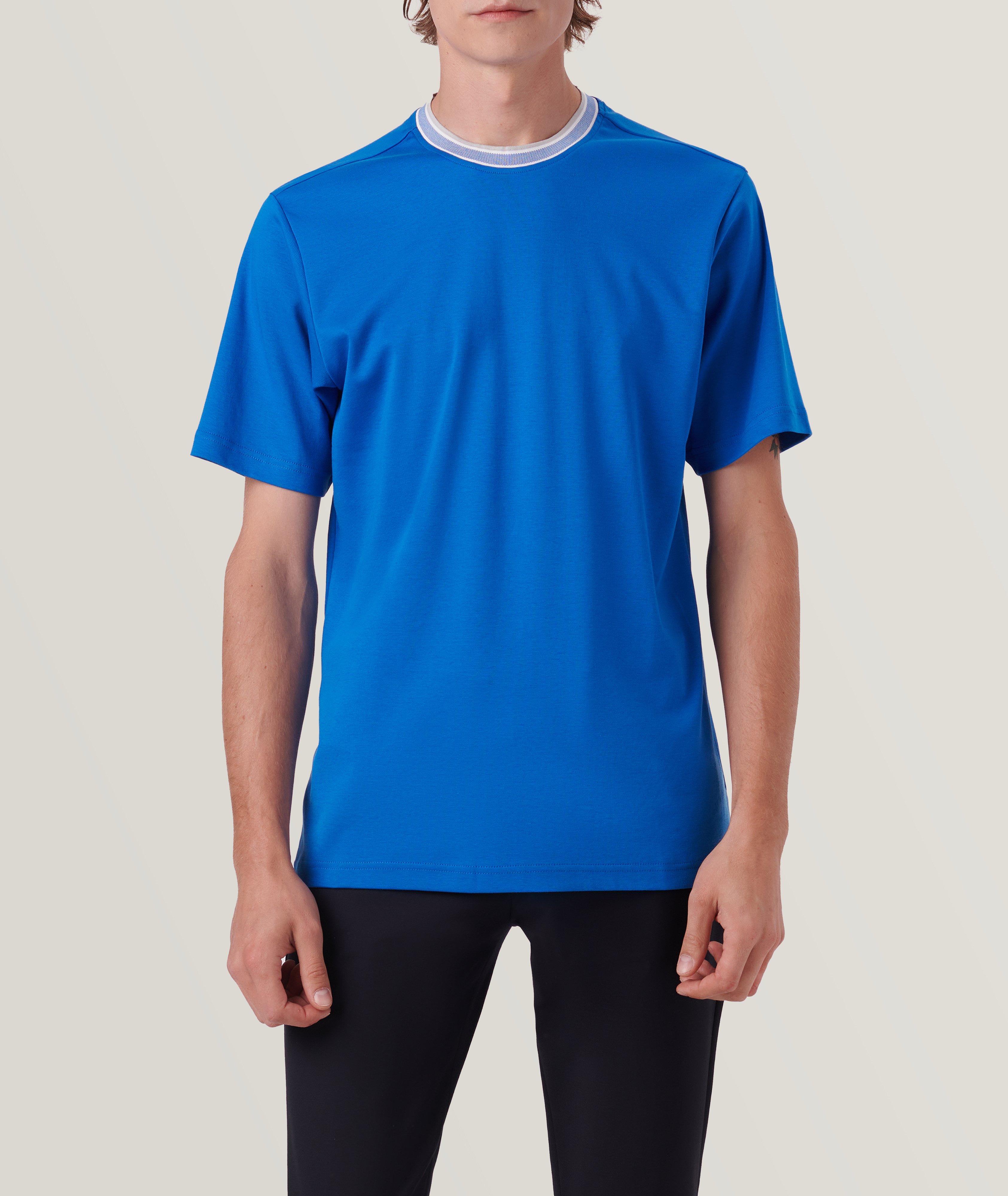 T-shirt en coton avec col contrastant image 2