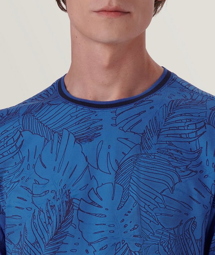 T-shirt en coton à motif de feuilles de palmier image 1