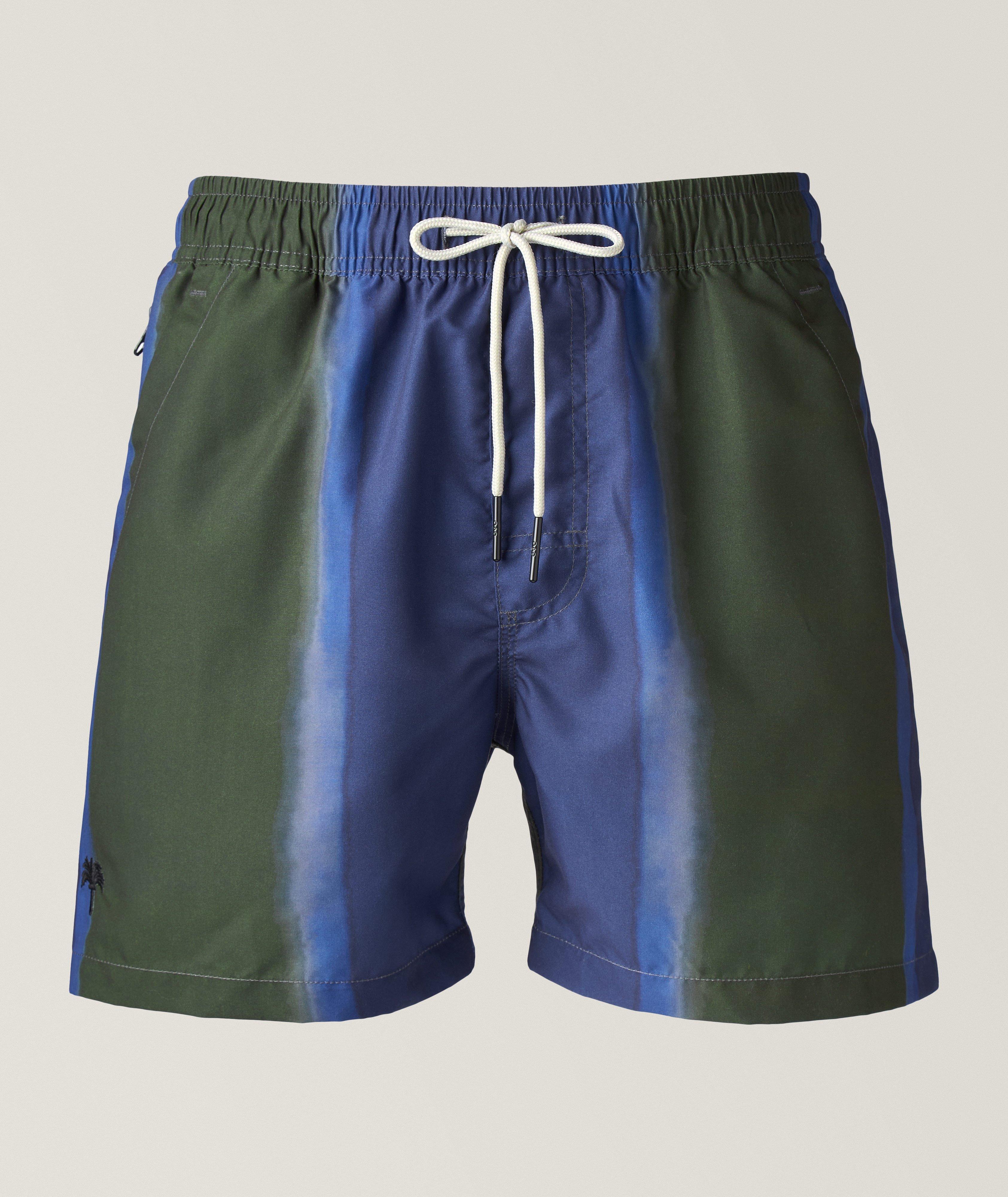 Striped Technical Fabric Swimshorts image 0