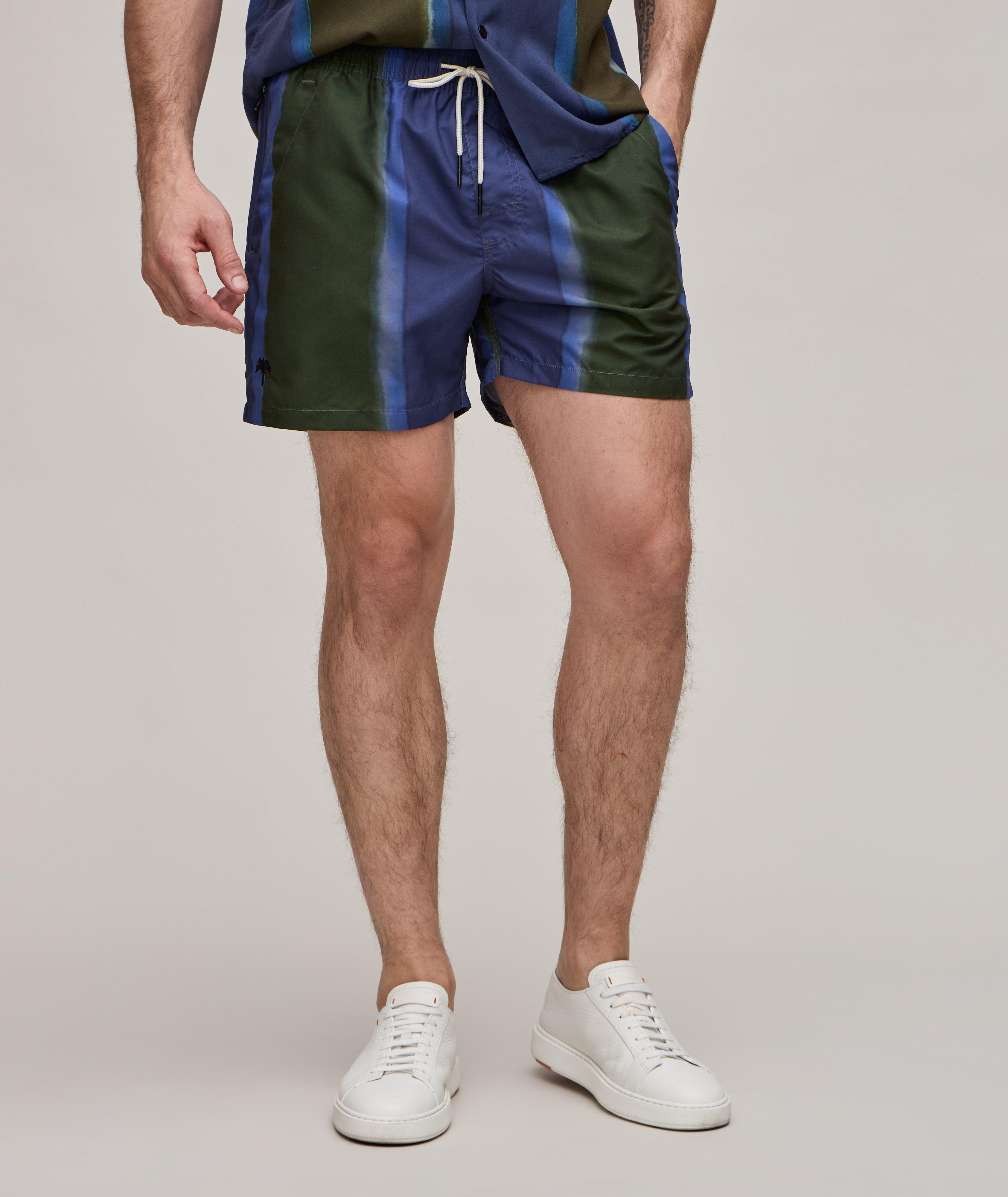 Striped Technical Fabric Swimshorts