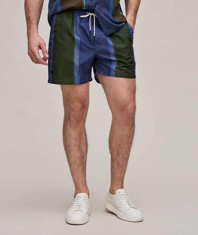 Striped Technical Fabric Swimshorts image 1