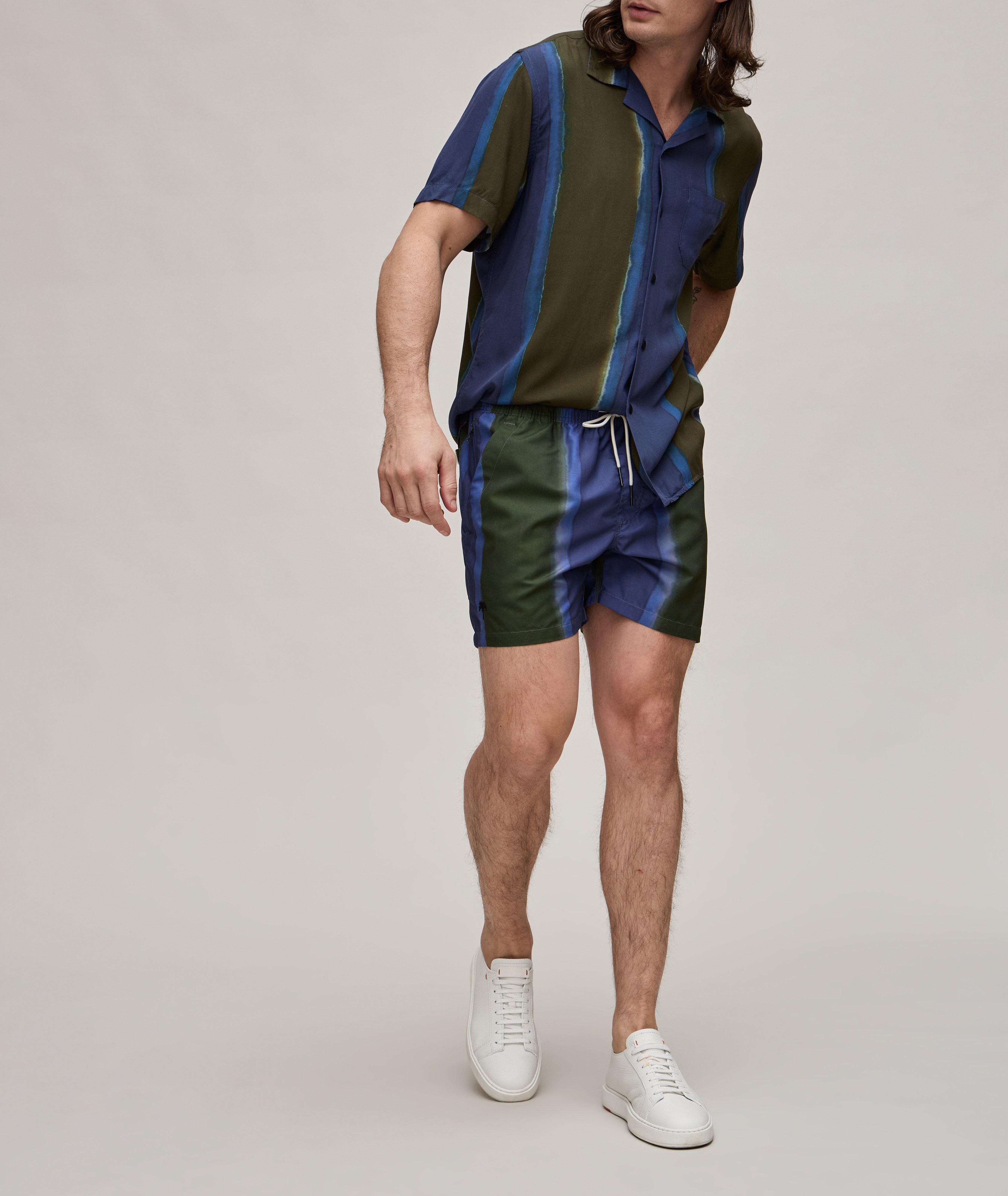 Striped Technical Fabric Swimshorts
