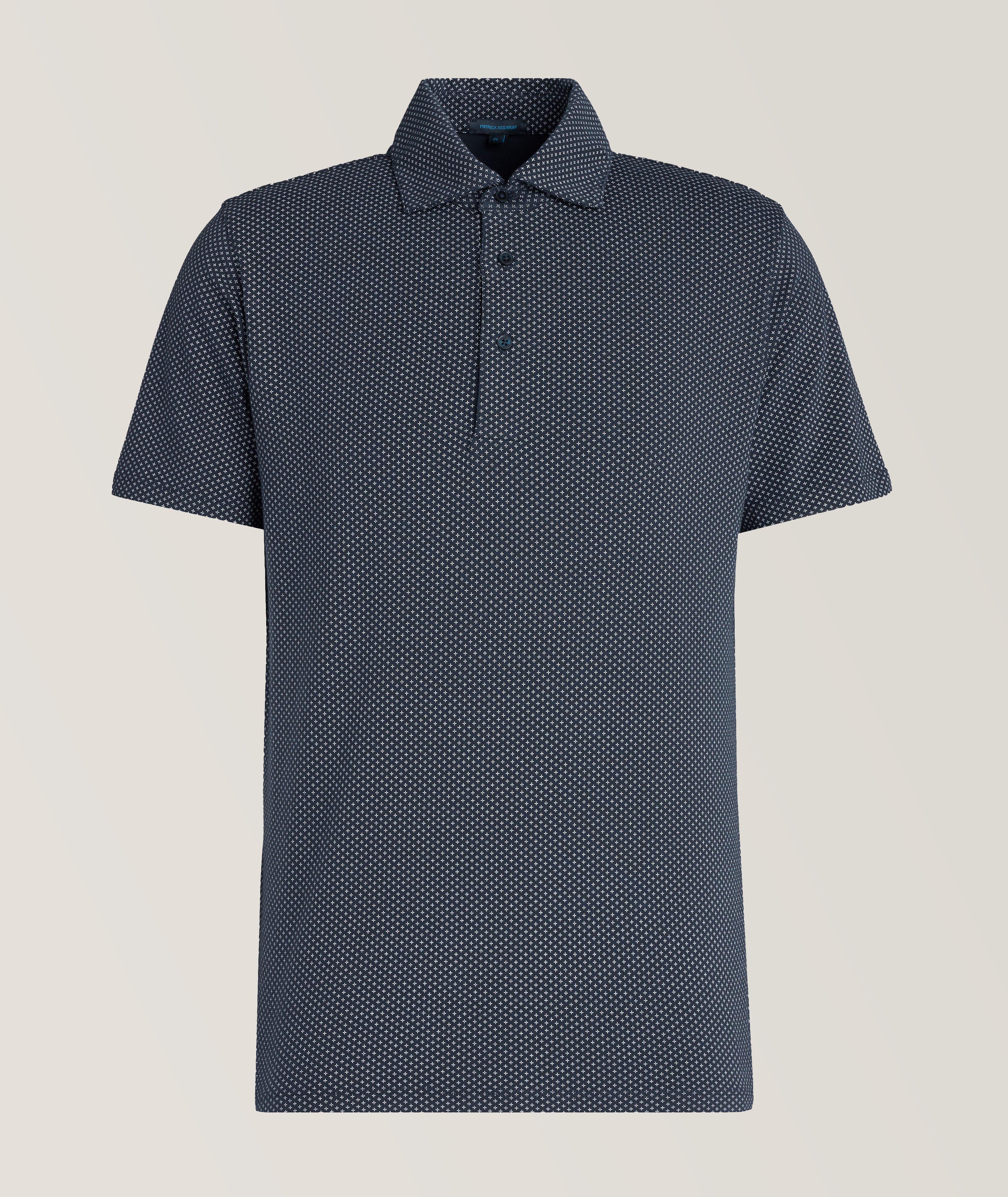 Micro Neat Pima Cotton-Stretch Jersey Polo