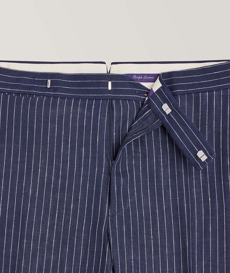 Gregory Narrow Striped Linen Pants  image 1