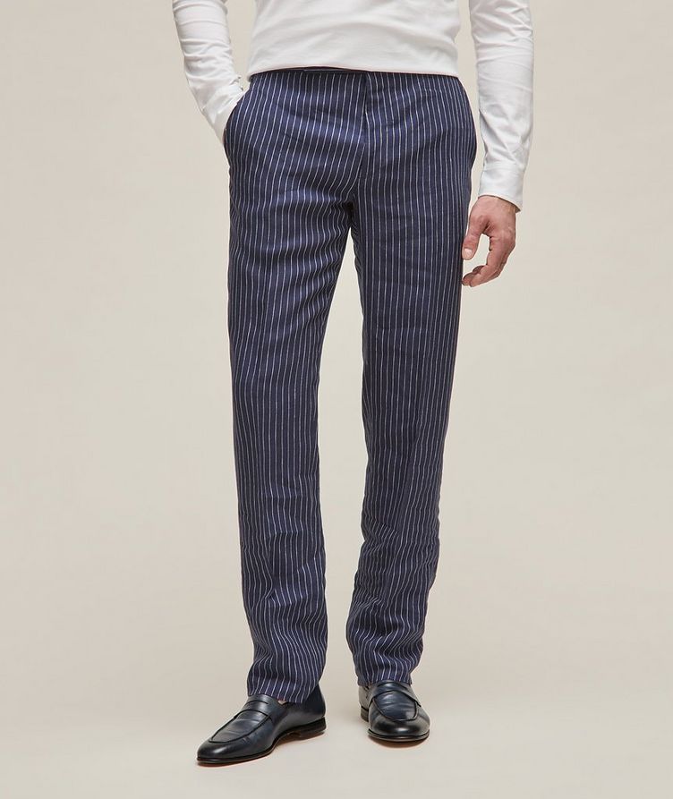 Gregory Narrow Striped Linen Pants  image 2