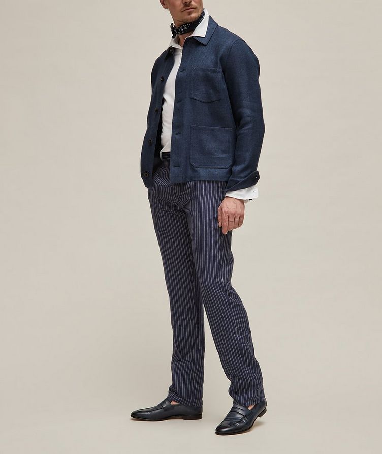 Gregory Narrow Striped Linen Pants  image 4