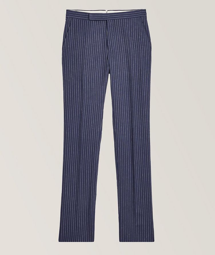 Ralph Lauren Purple Label Gregory Narrow Striped Linen Pants