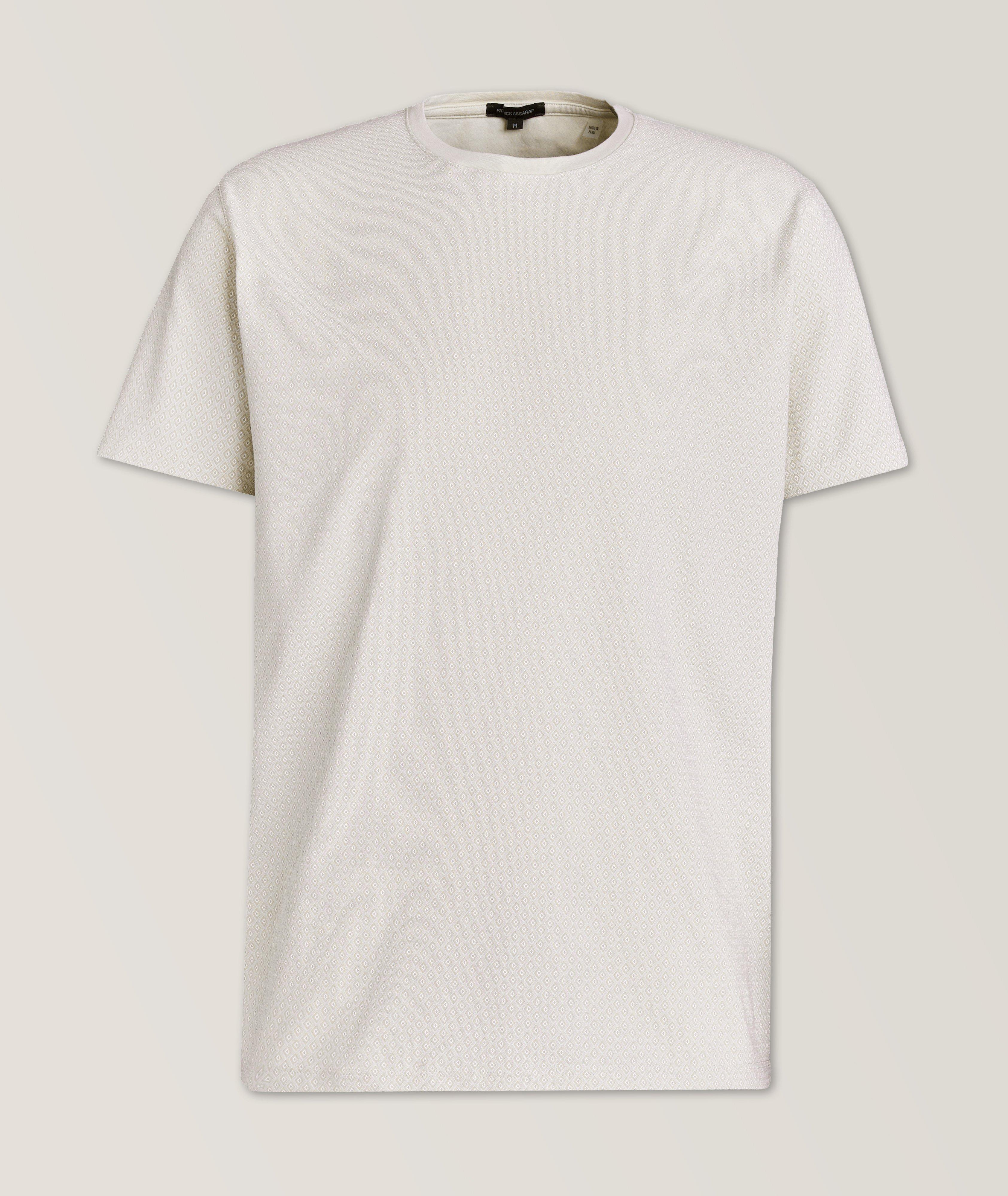 T-shirt en coton pima extensible à petit motif losangé image 0