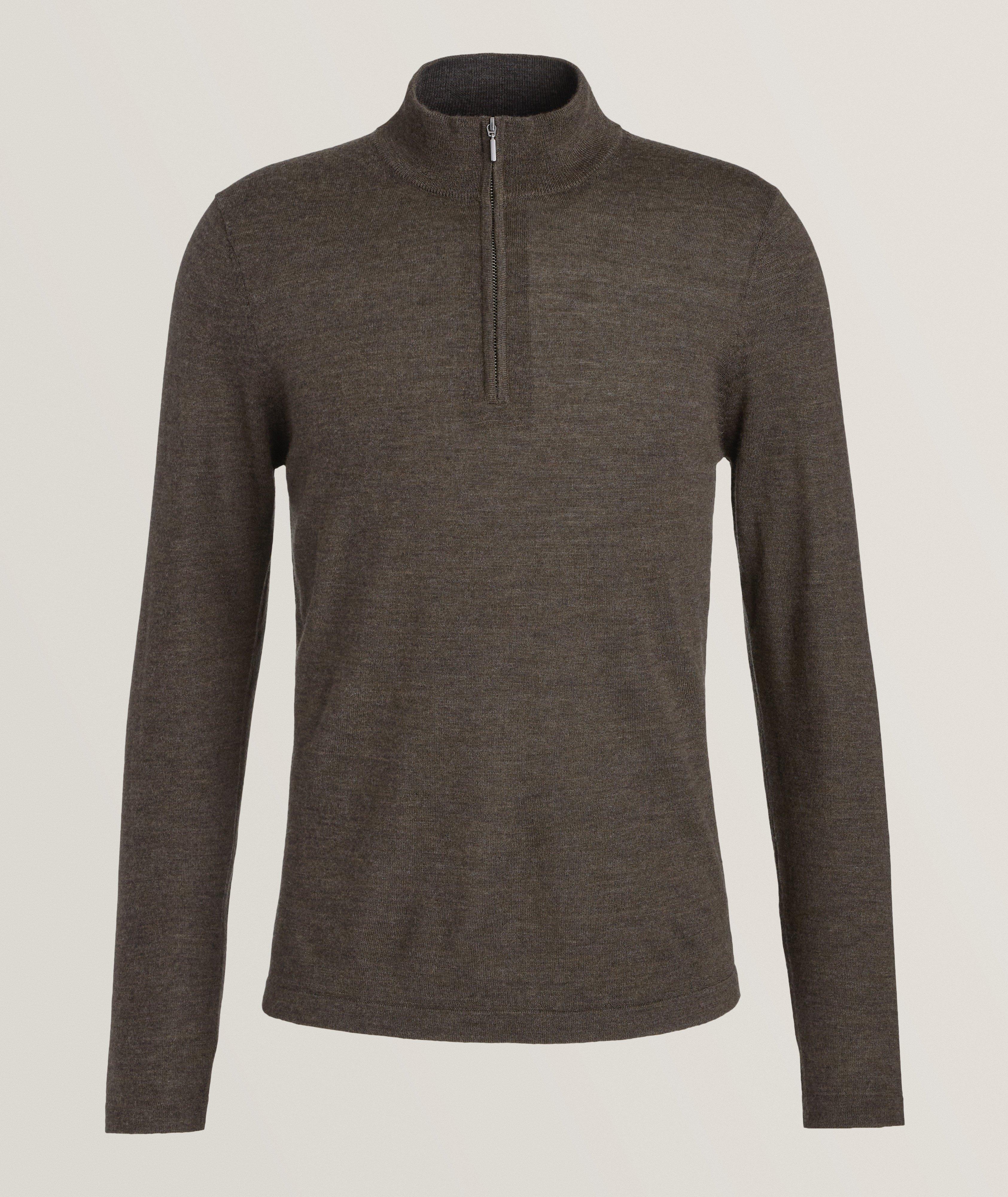 Quarter-Zip Extrafine Merino Wool Sweater image 0