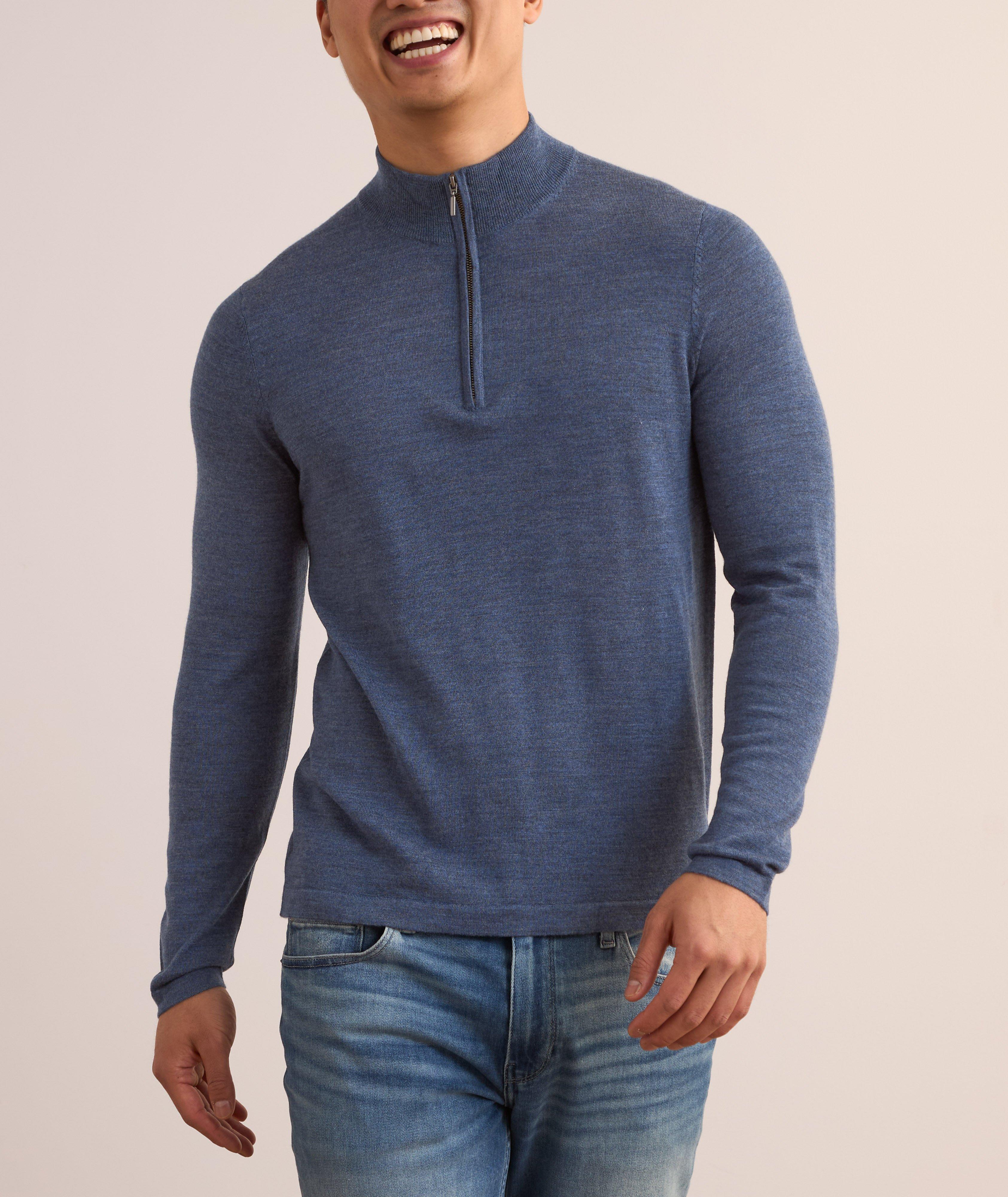 Quarter-Zip Extrafine Merino Wool Sweater image 1