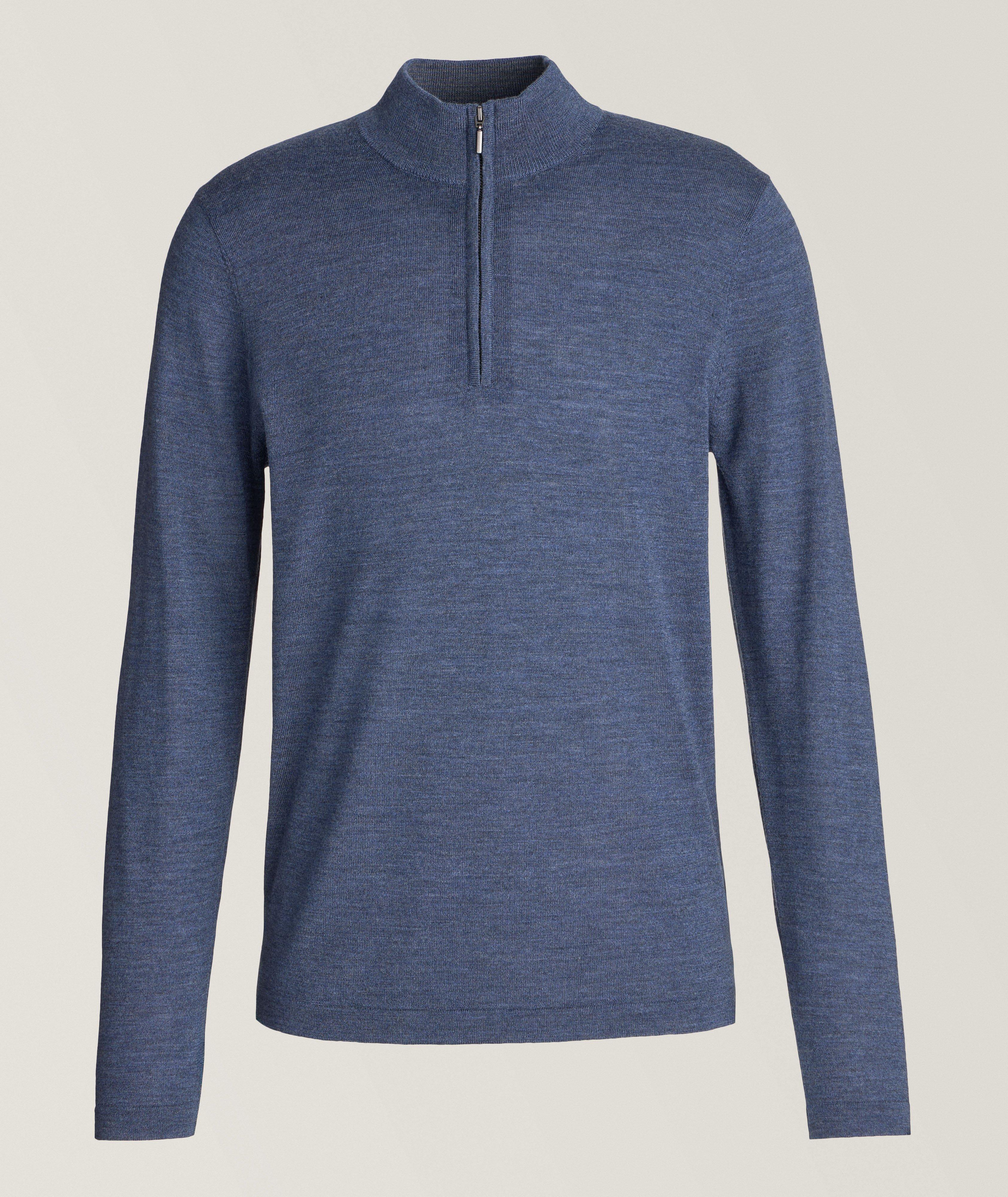 Quarter-Zip Extrafine Merino Wool Sweater image 0