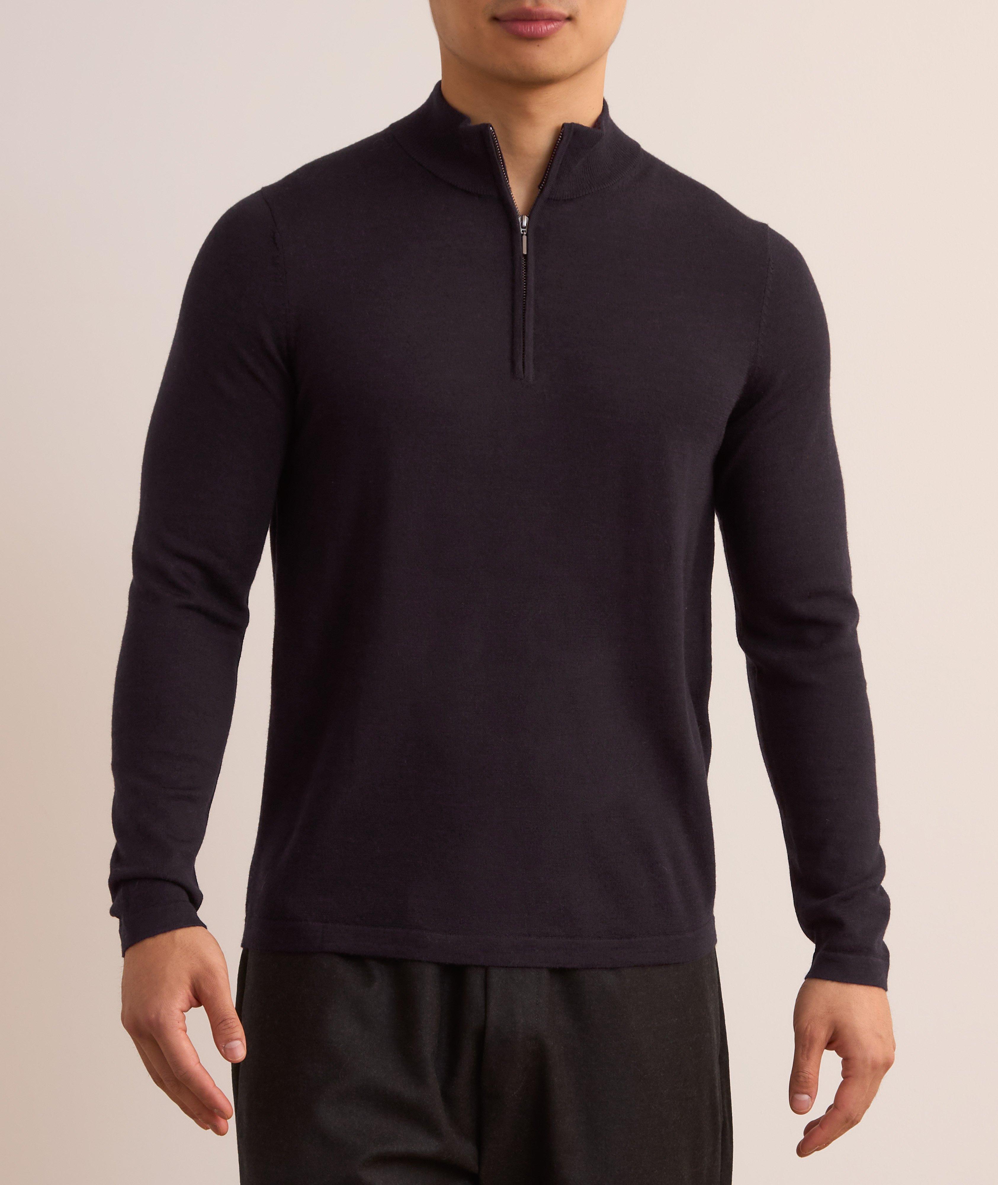 Quarter-Zip Extrafine Merino Wool Sweater image 1