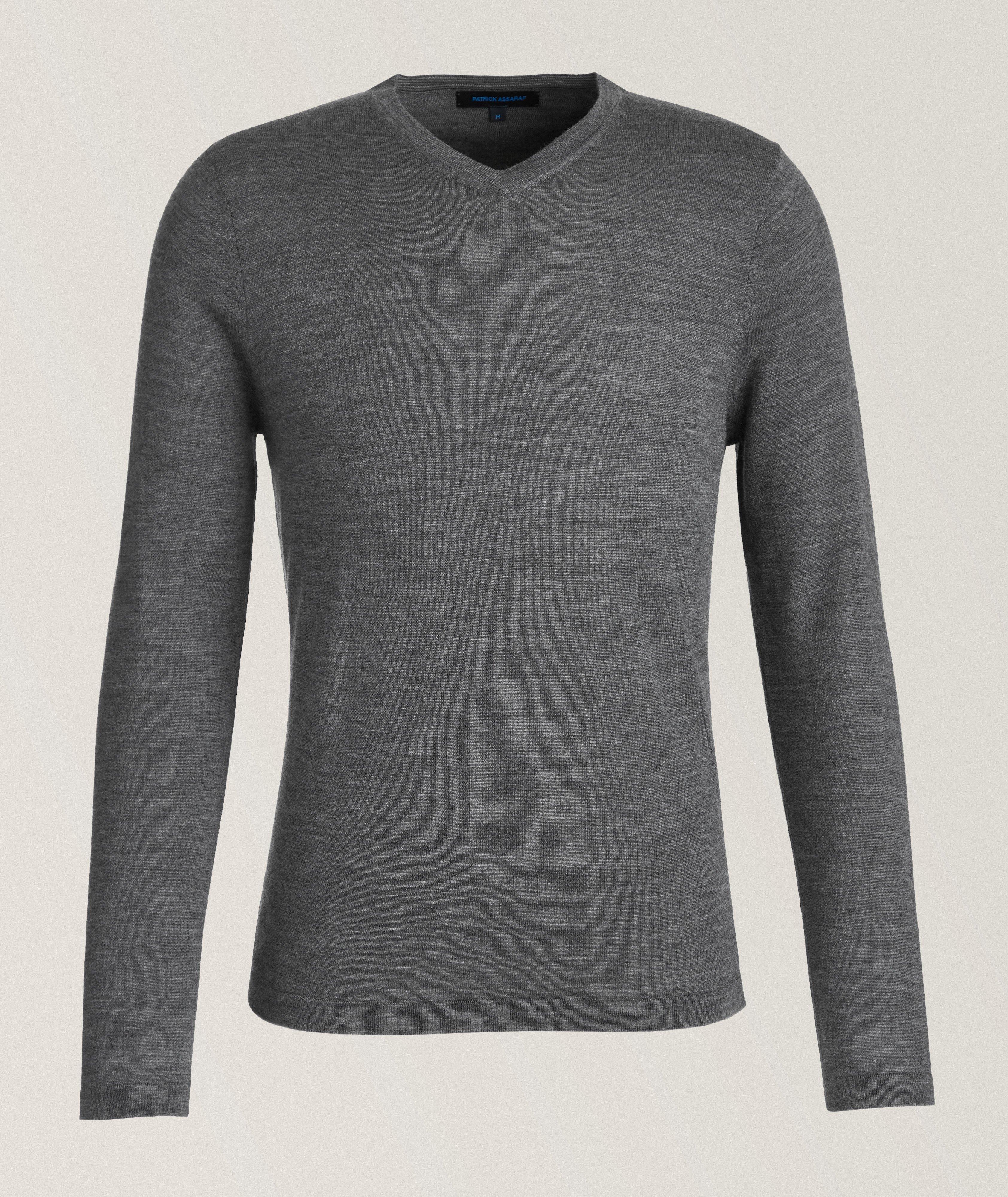 Mélange Merino Wool V Neck Sweater image 0