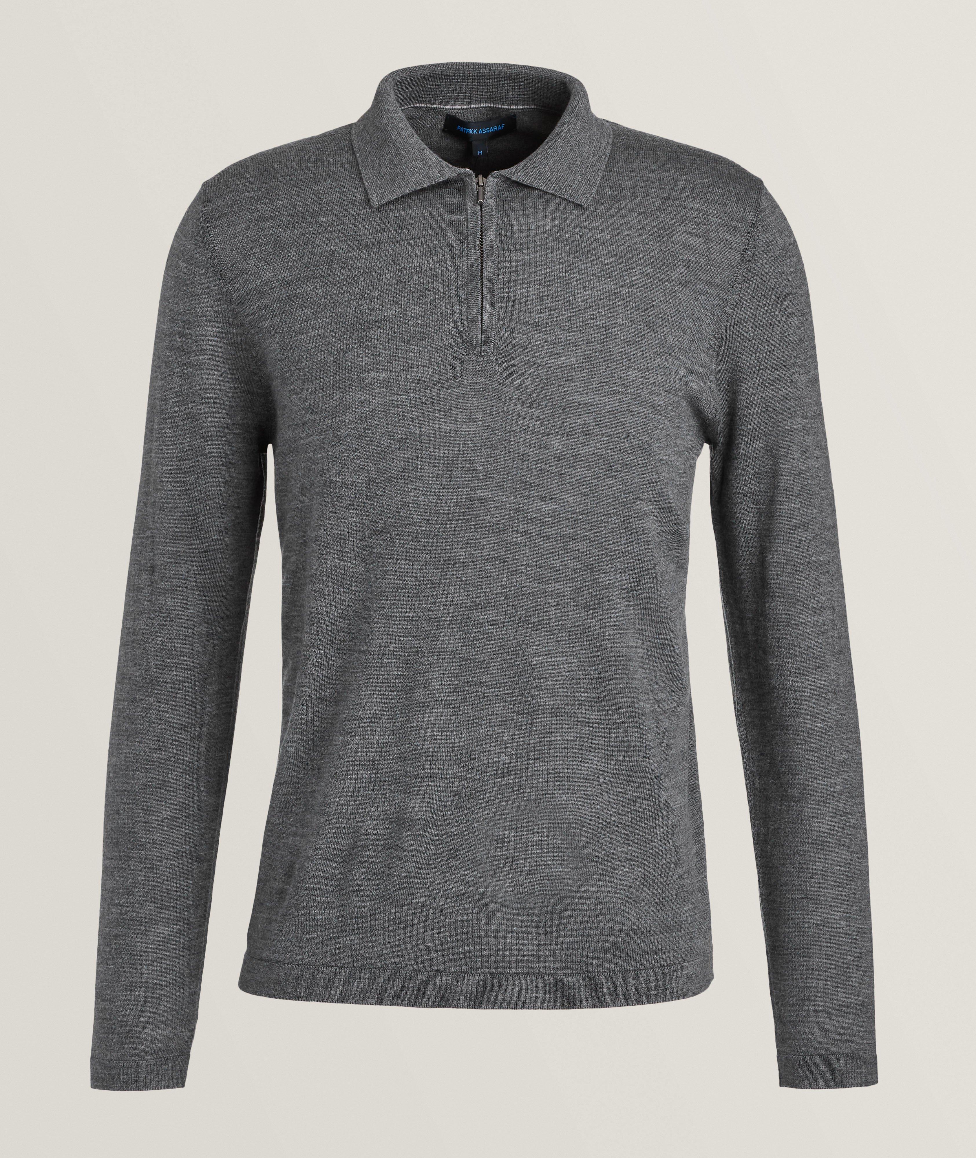 Extrafine Merino Wool Quarter-Zip Polo image 0